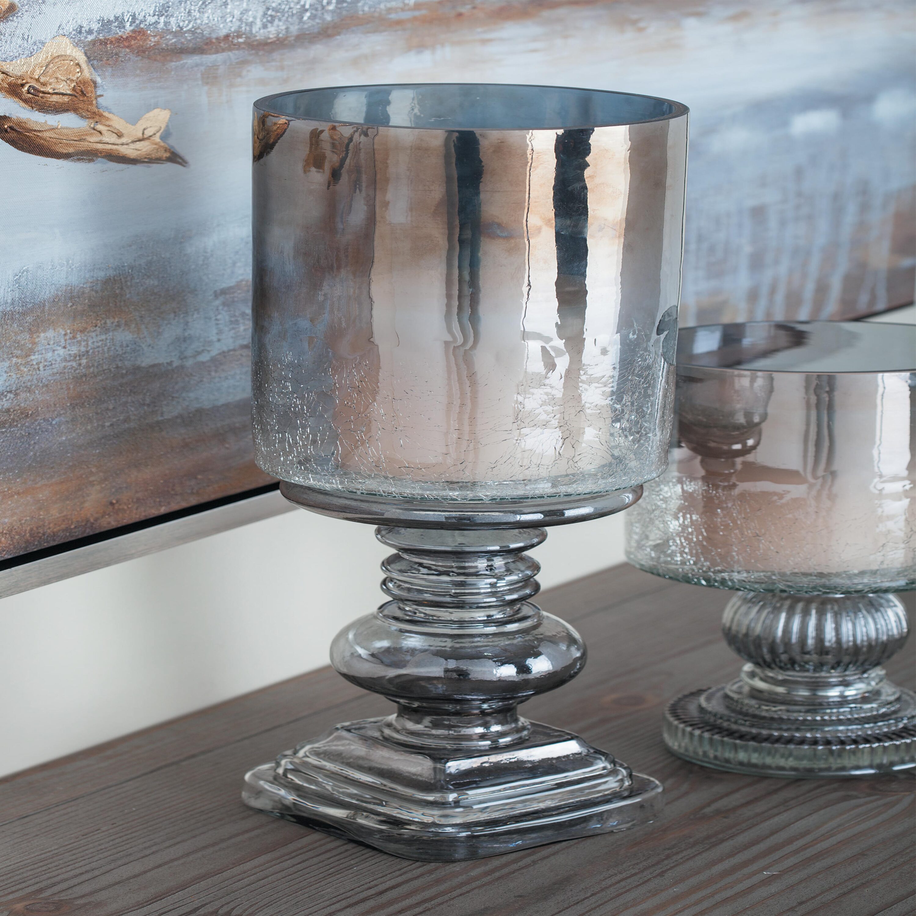 Grayson Lane 24679 1 Candle Glass Hurricane Candle Holder