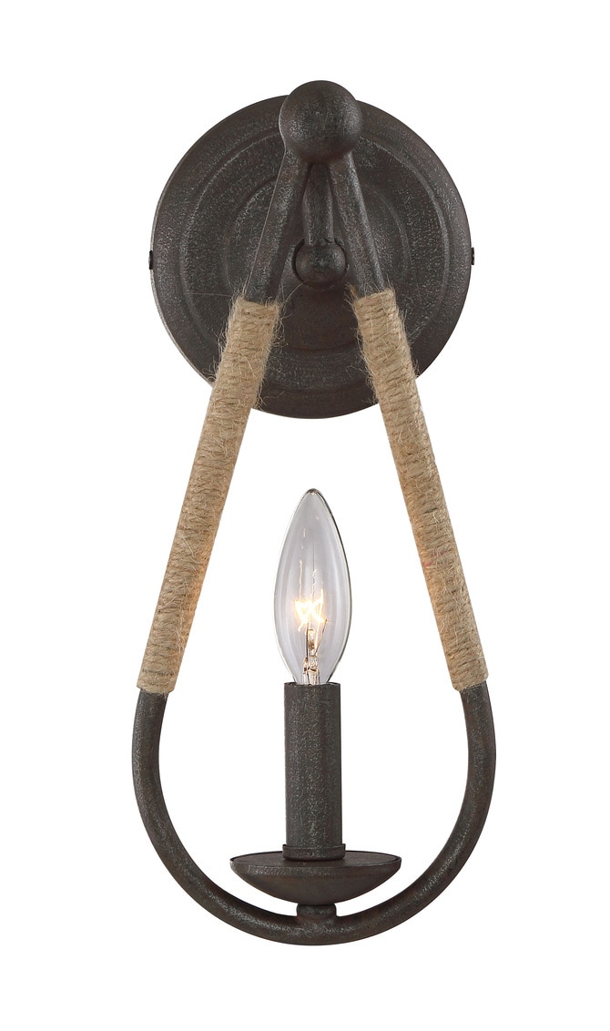 Meridian Lite Trends M90002RN Meridian 5.5-in W 1 -Light Brushed Bronze Farmhouse Wall Sconce