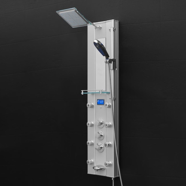 AKDY 51-in Aluminum 8-Spray Shower Panel System (Valve Included) AKDY 51-in Aluminum 8-Spray Shower Panel System (Valve Included)