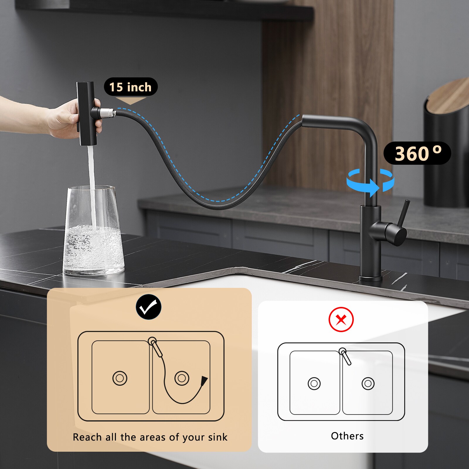 WELLFOR QJ-K-10811AB Kitchen-Faucets - View #4