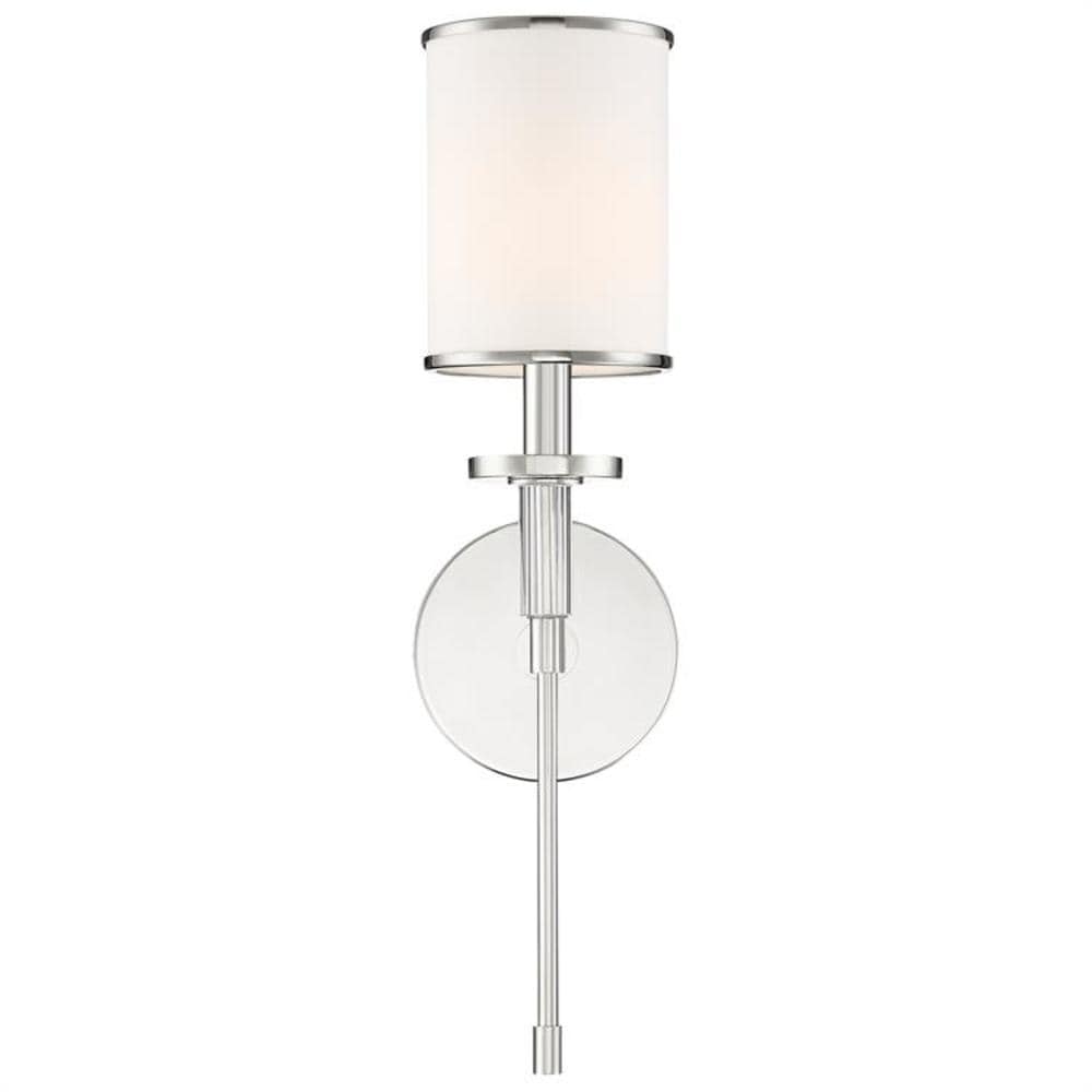 Crystorama HAT-471-PN Hatfield 5-in W 1 -Light Polished Nickel Transitional Wall Sconce
