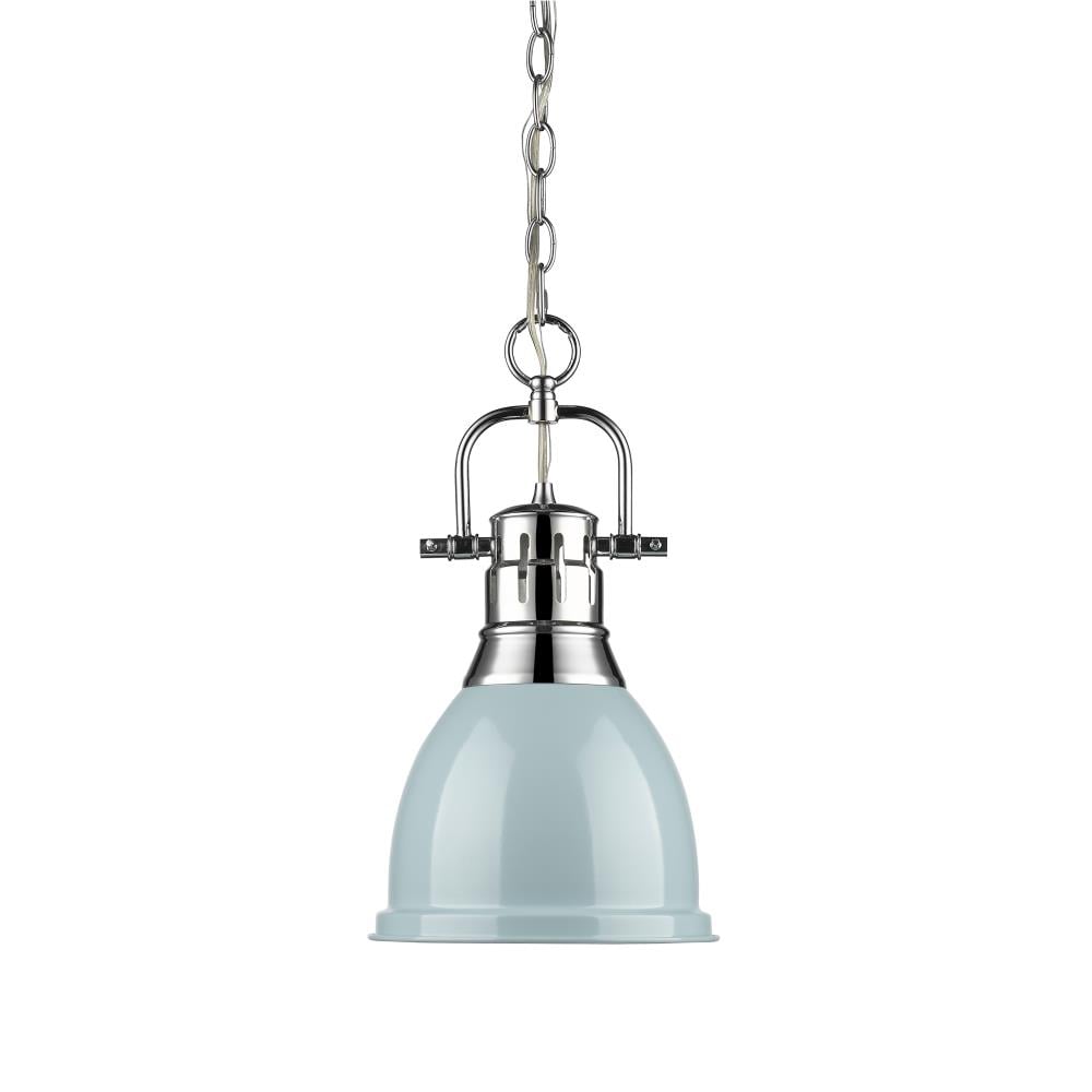 Golden Lighting 3602-S CH-SF Duncan Chrome Transitional Dome Medium Hanging Pendant light