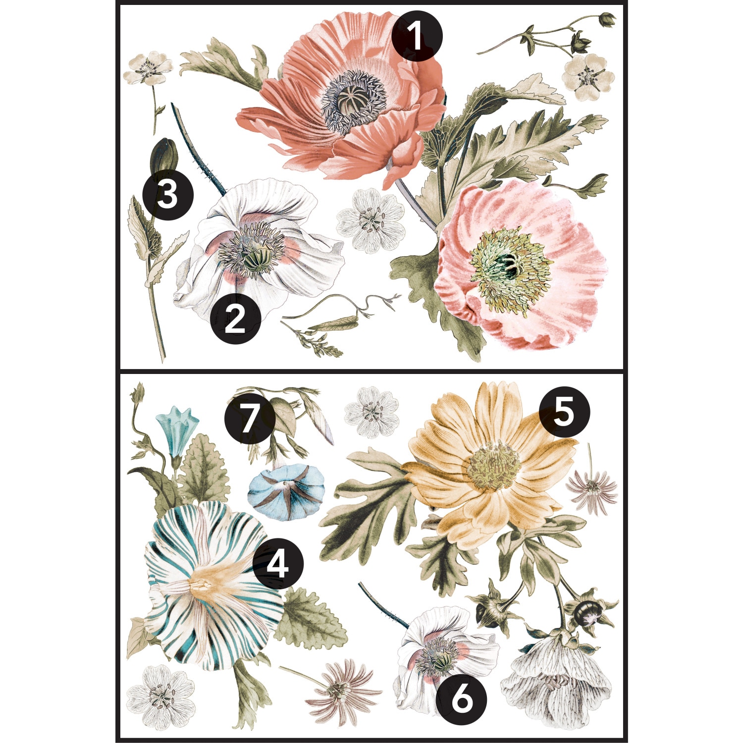 RoomMates RMK4641TBM 31.04-Inches W x 25.37-Inches H Self-adhesive Multiple colors/finishes Floral Wall Decal