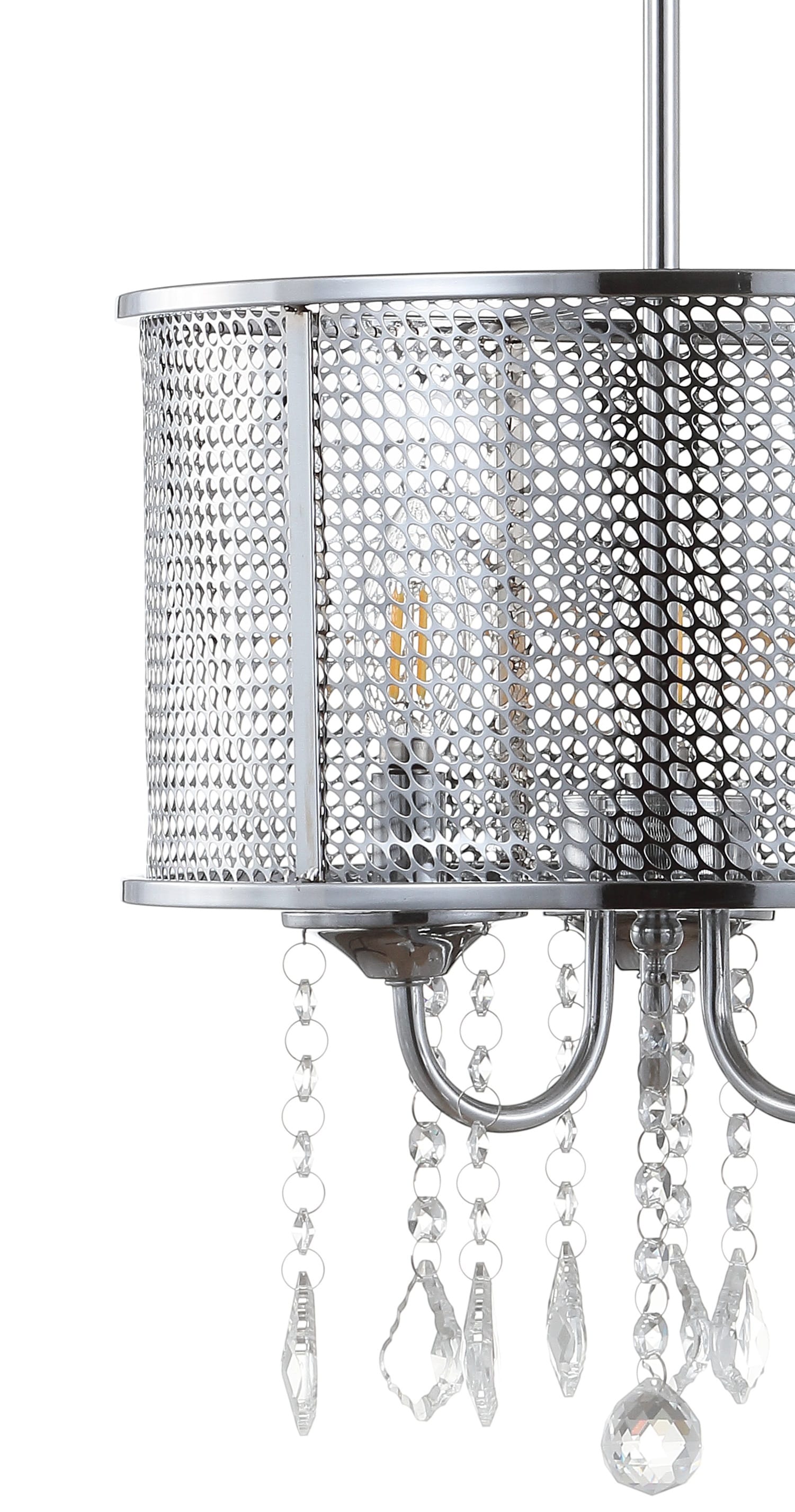 Avah 13" Chrome Polished Crystal Globe LED Pendant