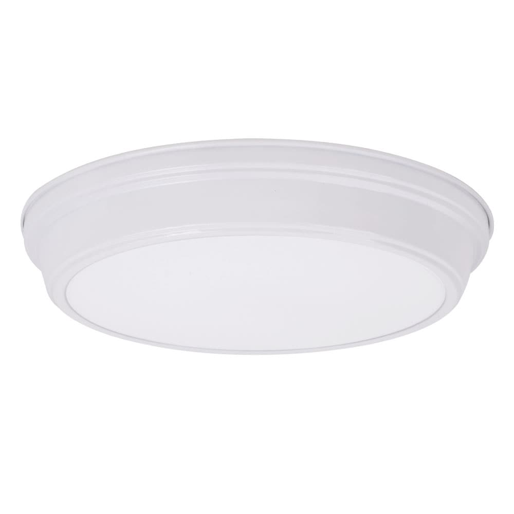 Project Source MXL1096-L28K9027W Bella 13-in Matte White Integrated LED Flush Mount Light
