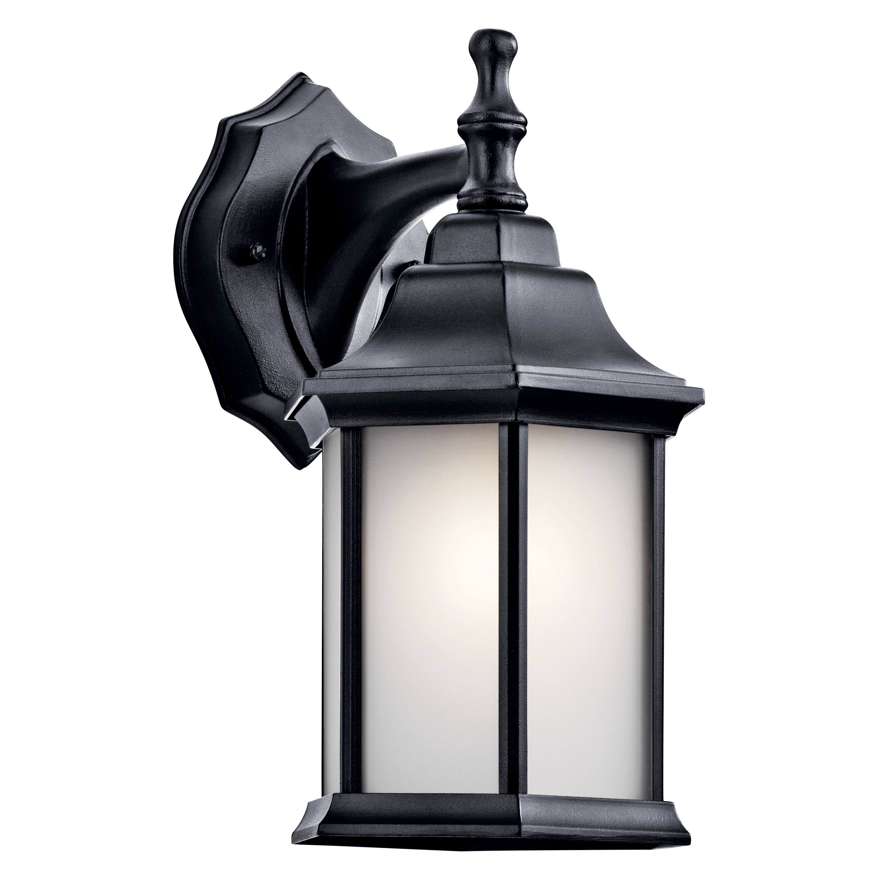 Kichler 9776BKS Chesapeake 1 -Light 12-in H Black Hardwired Outdoor Wall Light