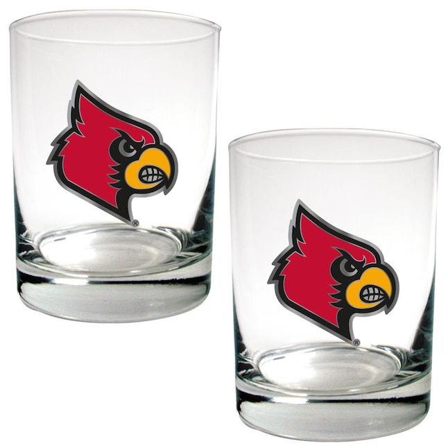GREAT AMERICAN Louisville Cardinals 15-fl oz Glass Rocks Set of: 2 at