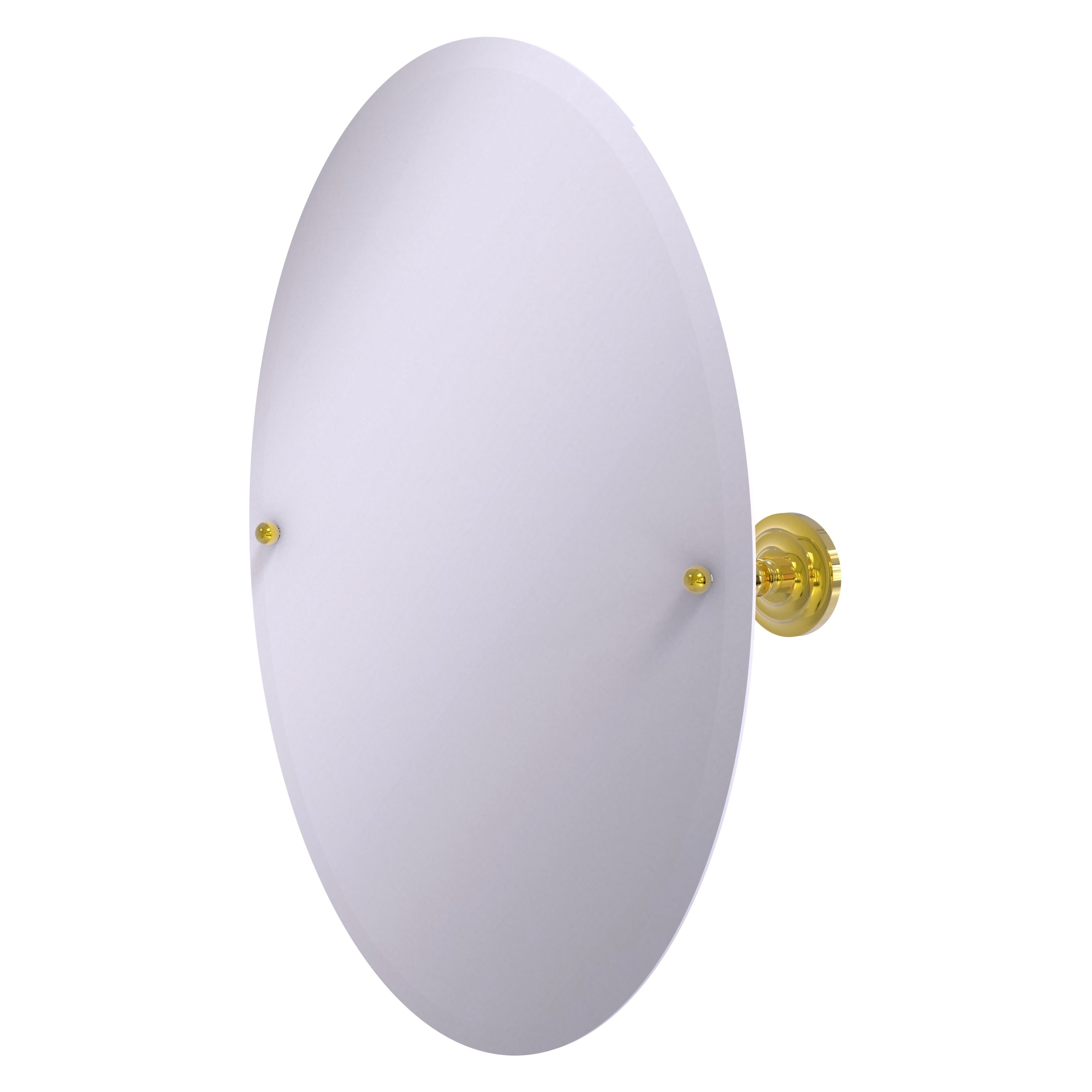Allied Brass PQN-91-PB Prestige Que New 21-Inches x 28-Inches Beveled Frameless Oval Tilting Bathroom Vanity Mirror ( Polished Brass )