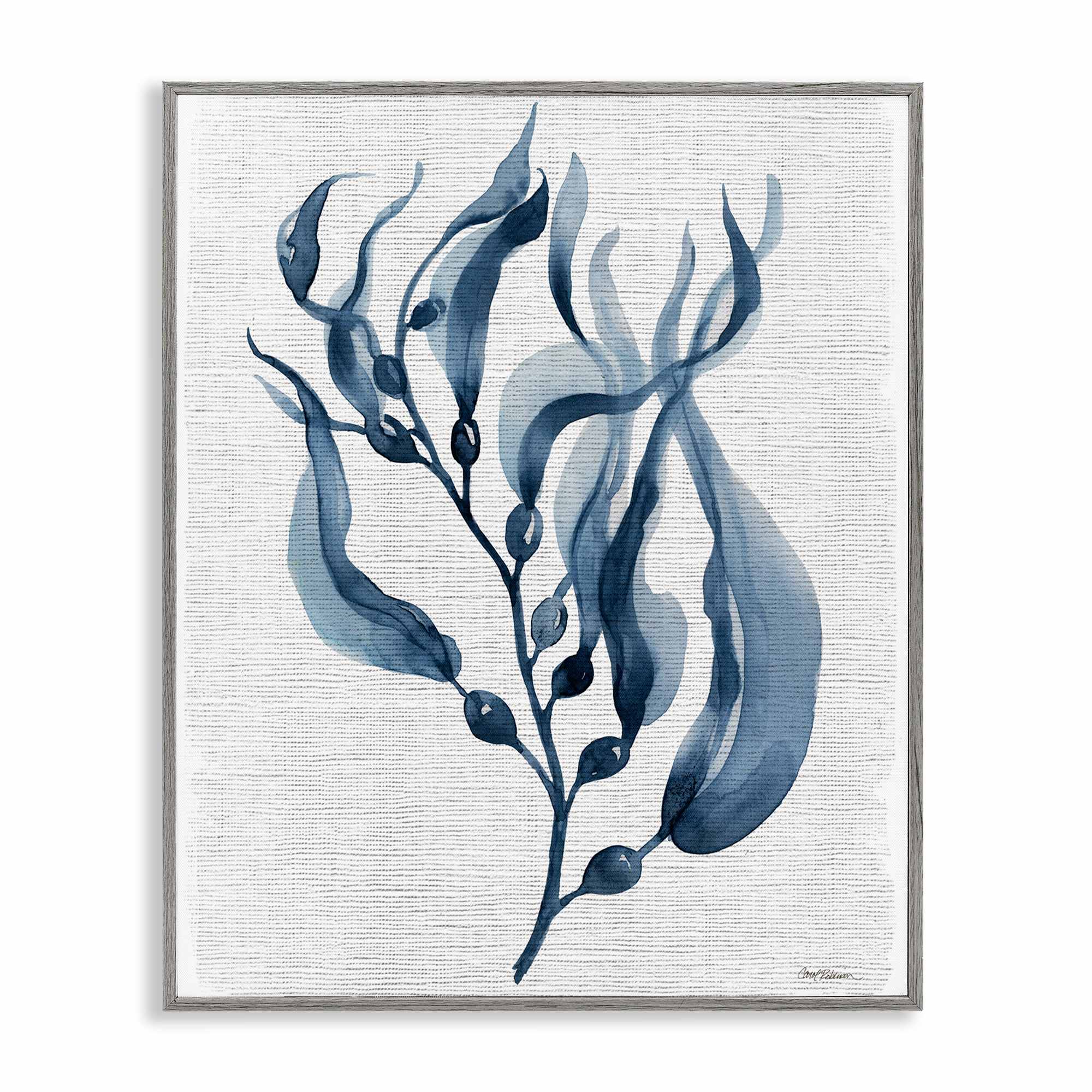 Stupell Industries BS-176-GFF-11X14 Delicate Waving Herb Leaves Gray Framed Giclee Art By Carol Robinson 11 x 14