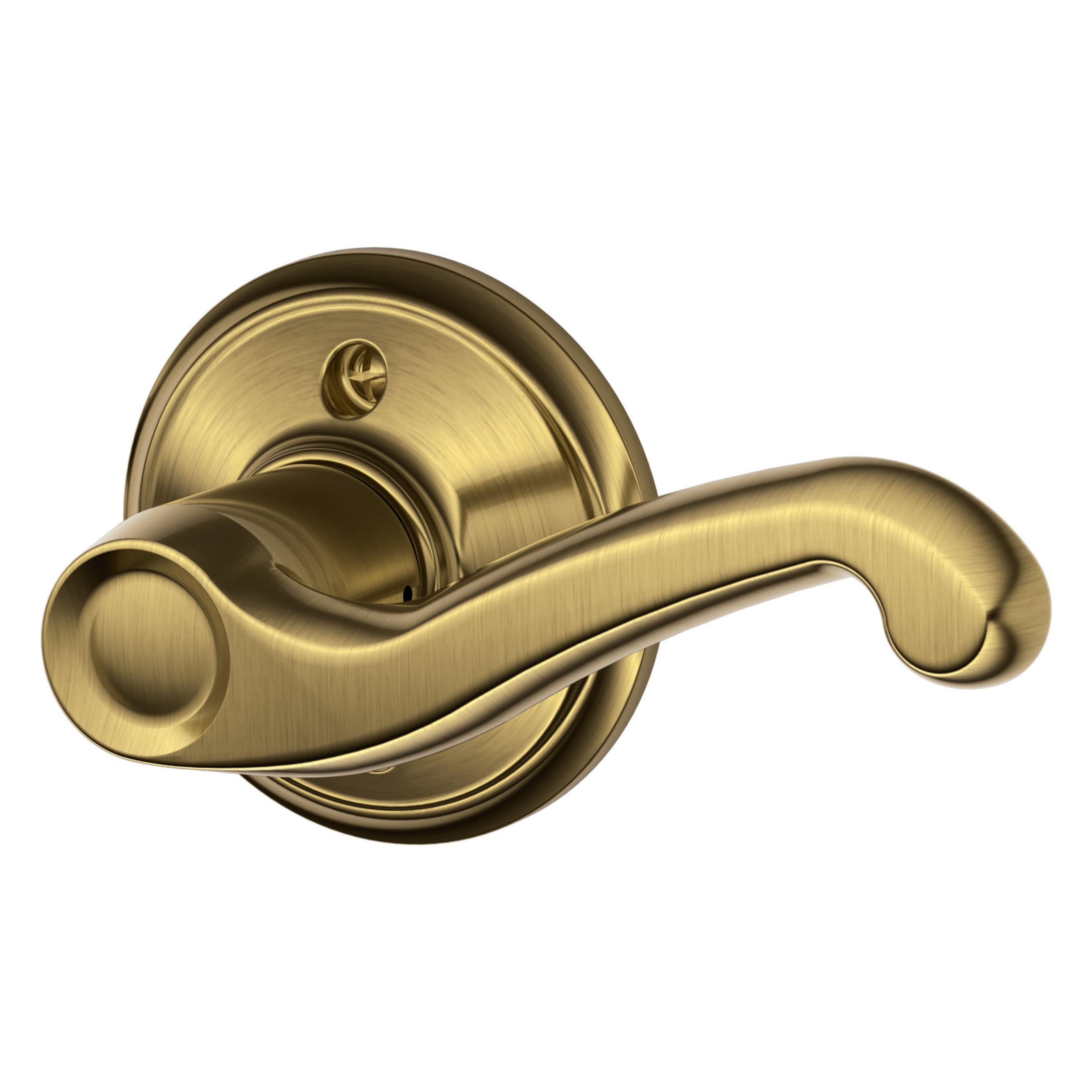 Schlage 043156961634 Flair Antique Brass Interior Hall/Closet Dummy Door Handle