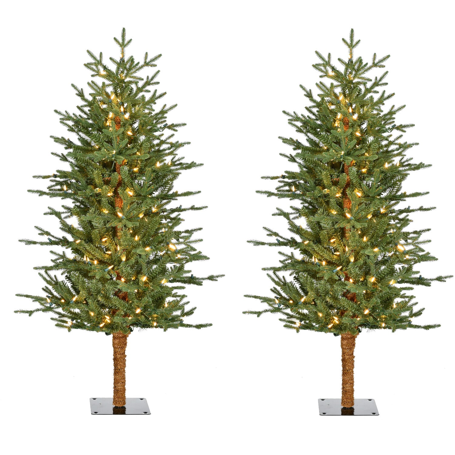 Fraser Hill Farm 4-ft Alpine Pre-lit Artificial Christmas Tree with LED ...