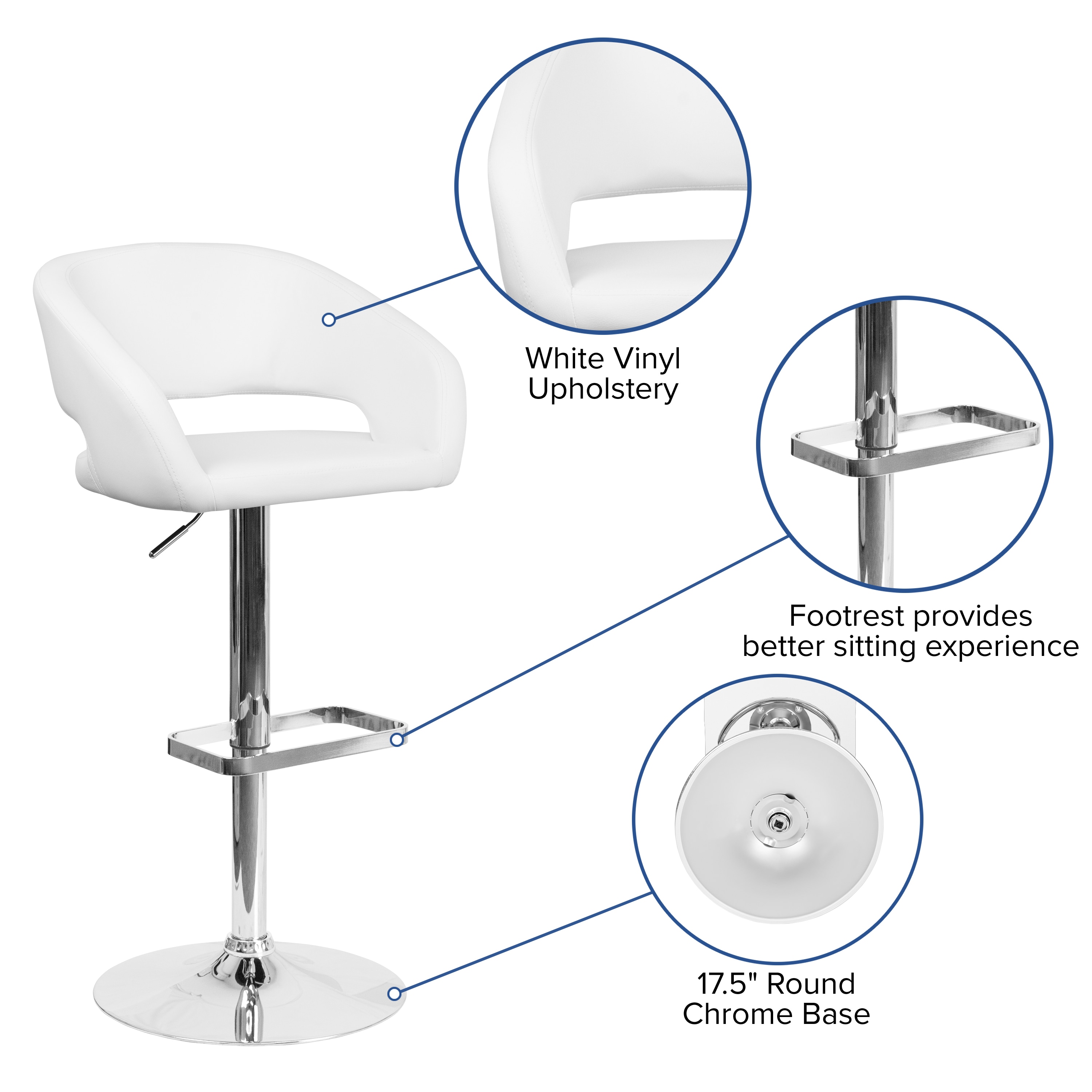 White vinyl bar online stools