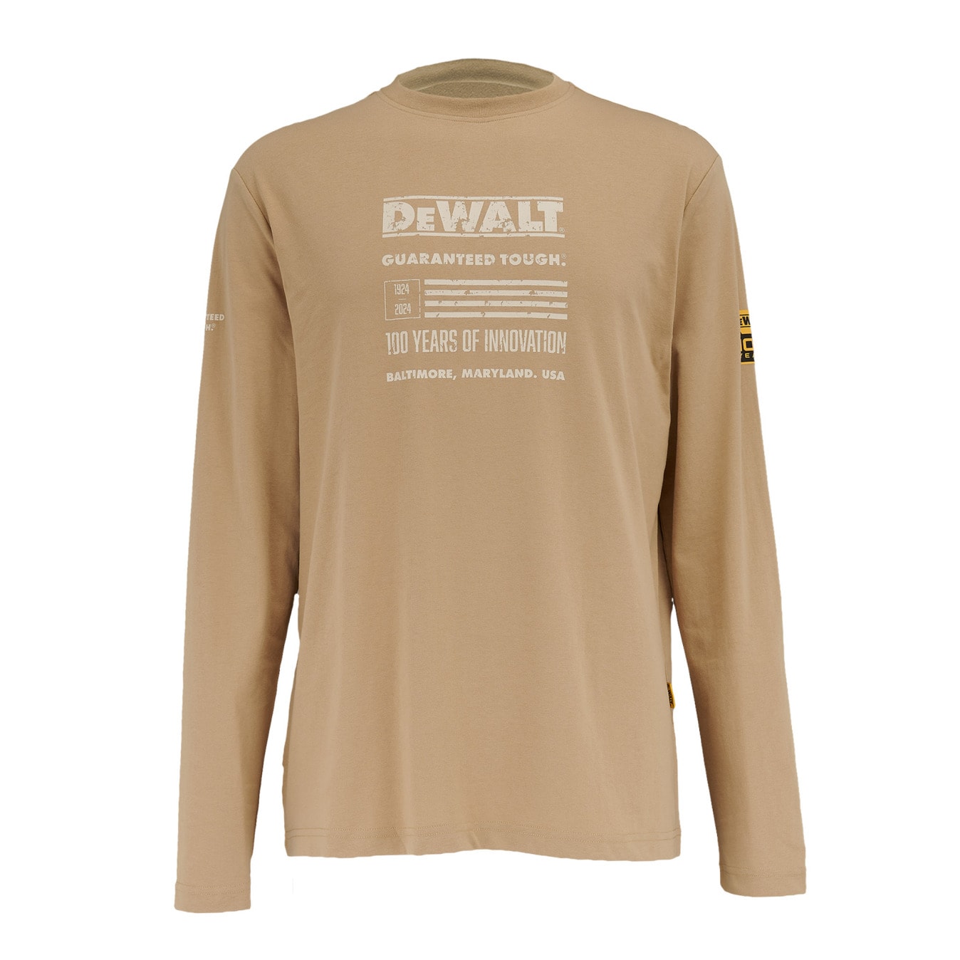 DEWALT DXWW50069-TAN-L Men's Brown Long sleeve Graphic T-shirt ( Large )