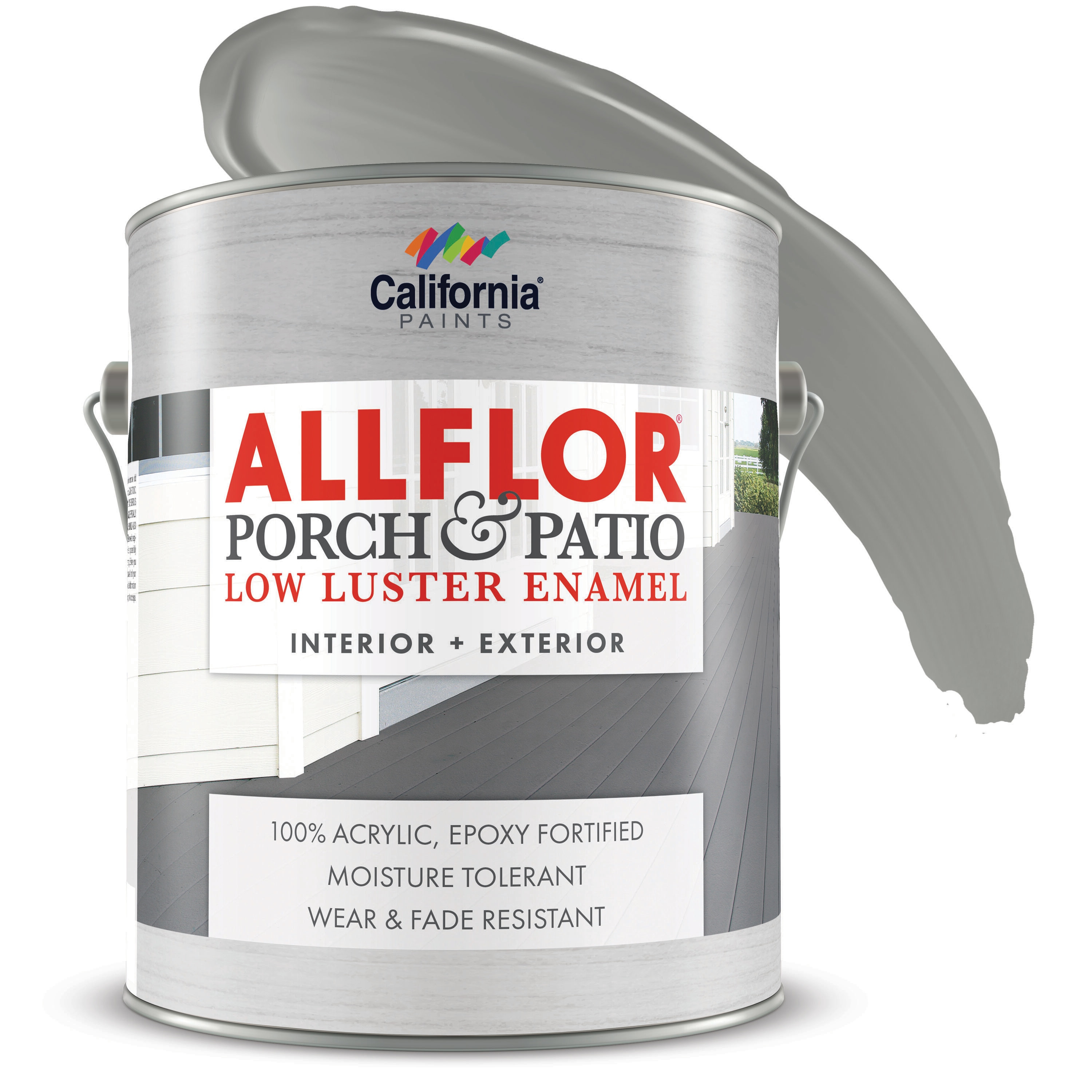 California Paints 53036-1-E Coast Guard Gray Satin Interior/Exterior Porch and Floor paint ( 1-gallon )