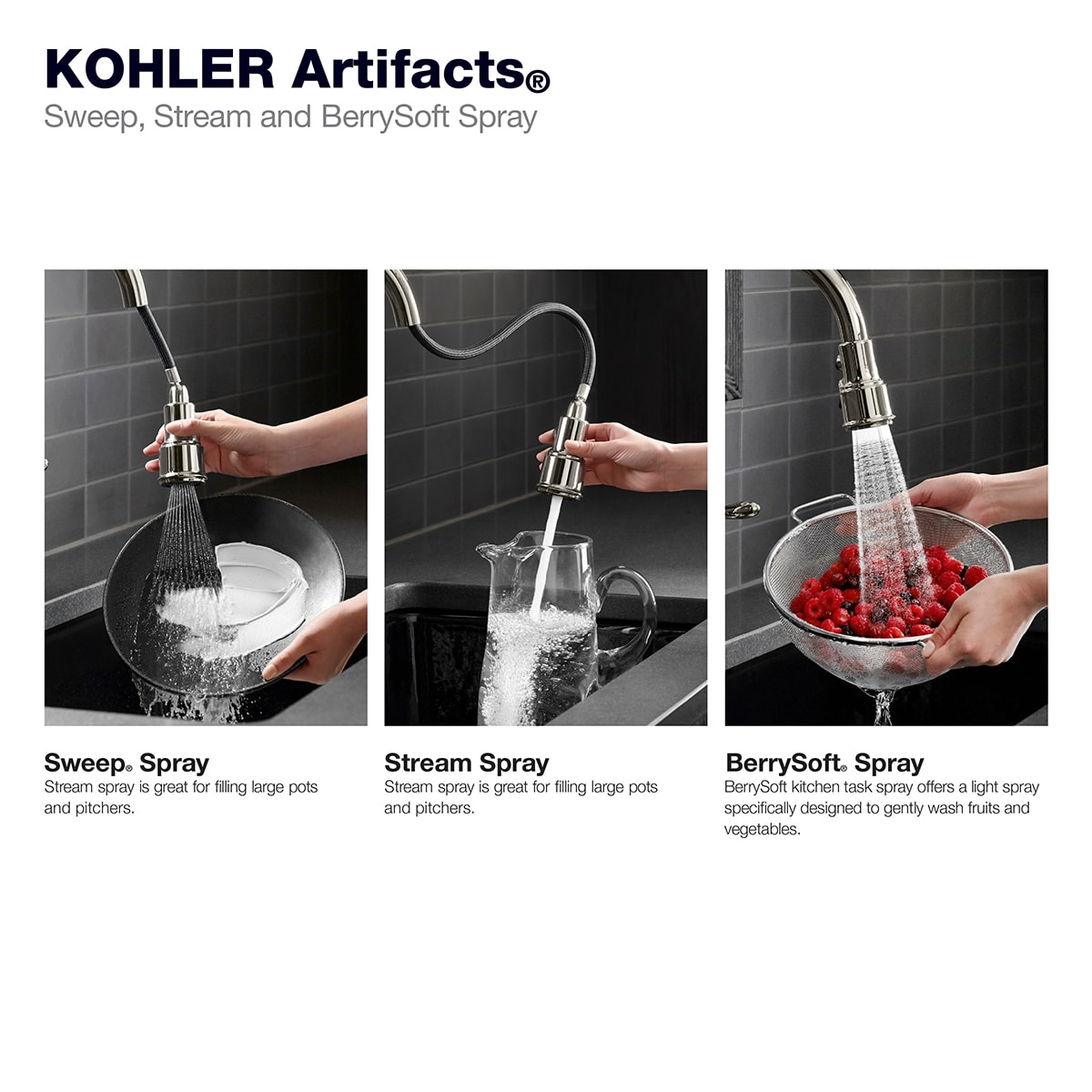 Kohler Artifacts Vibrant Polished Nickel Single Handle Touchless Pull Down Kitchen Faucet With 0714