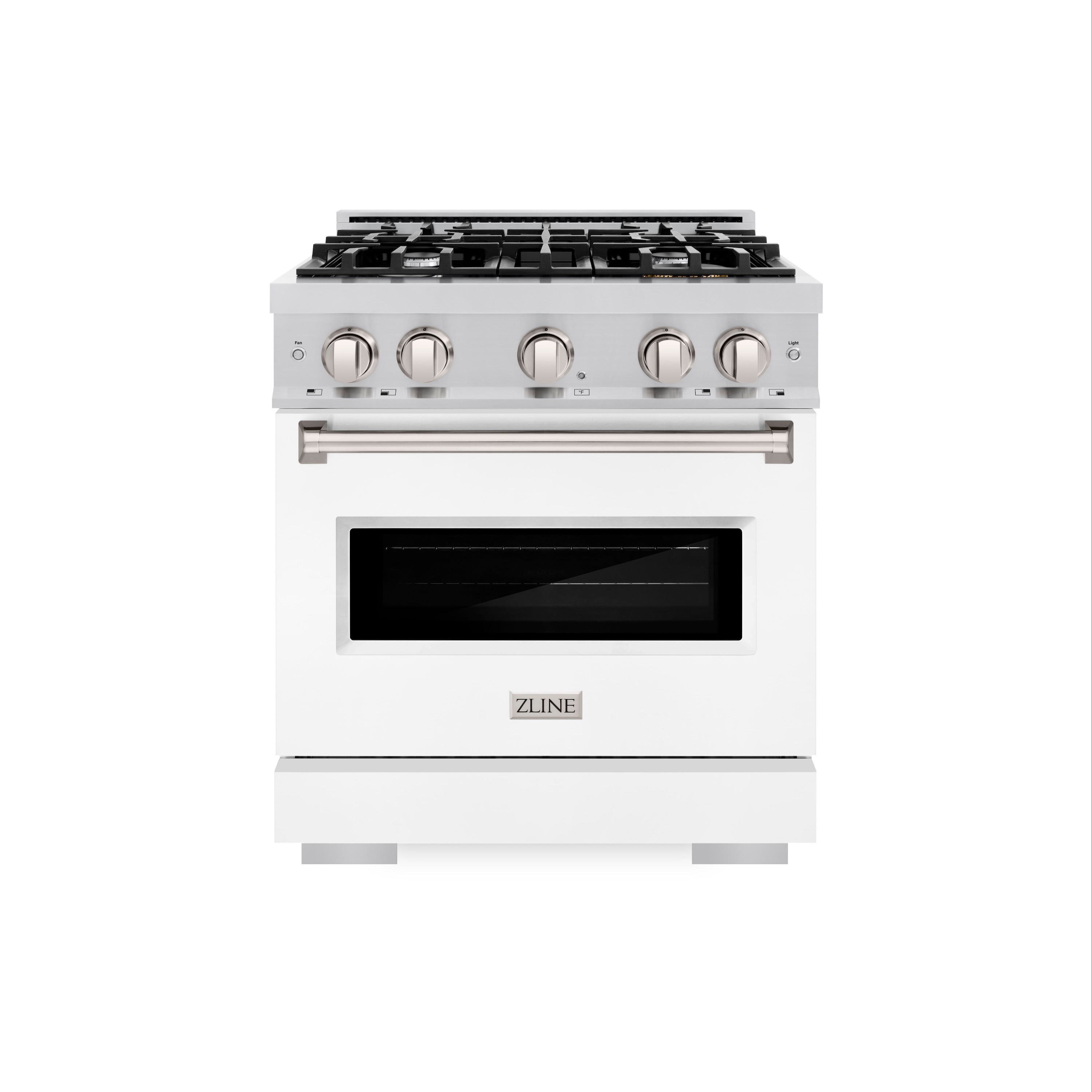 ZLINE KITCHEN & BATH CDR-WM-30 Classic 30-in Standard 4 burners Convection Oven Freestanding Dual Fuel Range ( Stainless Steel, White Matte Door )