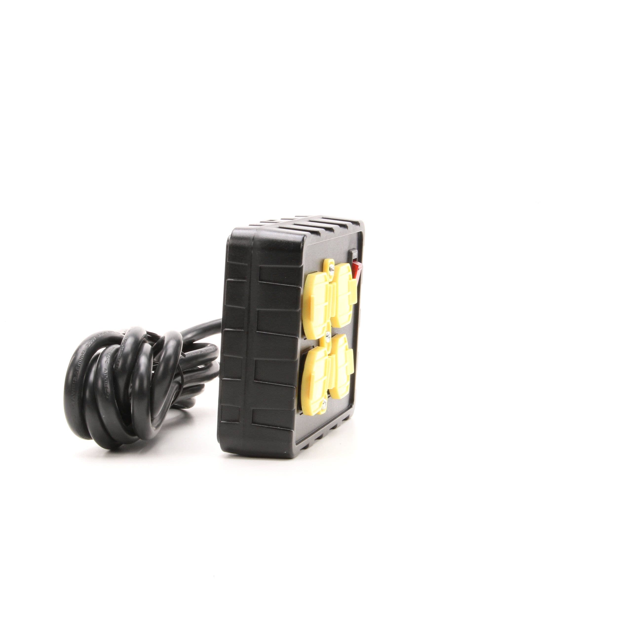 Over-Load Guard Flexible Black Yellow Extension Cord Built-In Circuit Breaker