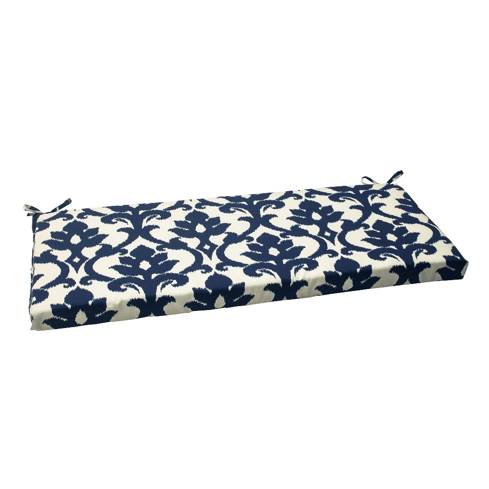 Pillow Perfect 500188 Basalto Navy 18-in x 45-in Blue Patio bench cushion