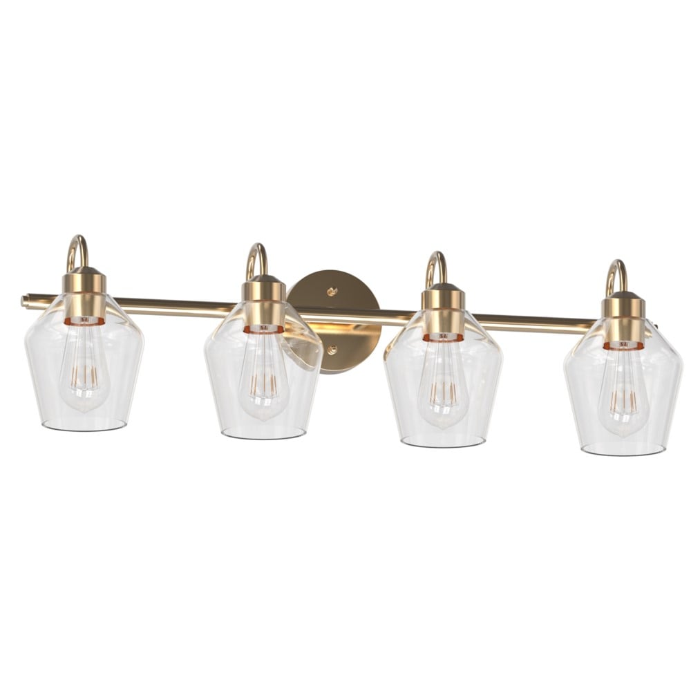 allen + roth 43749 Merritt 31-in 4 -Light Brushed Gold Modern/contemporary Vanity light