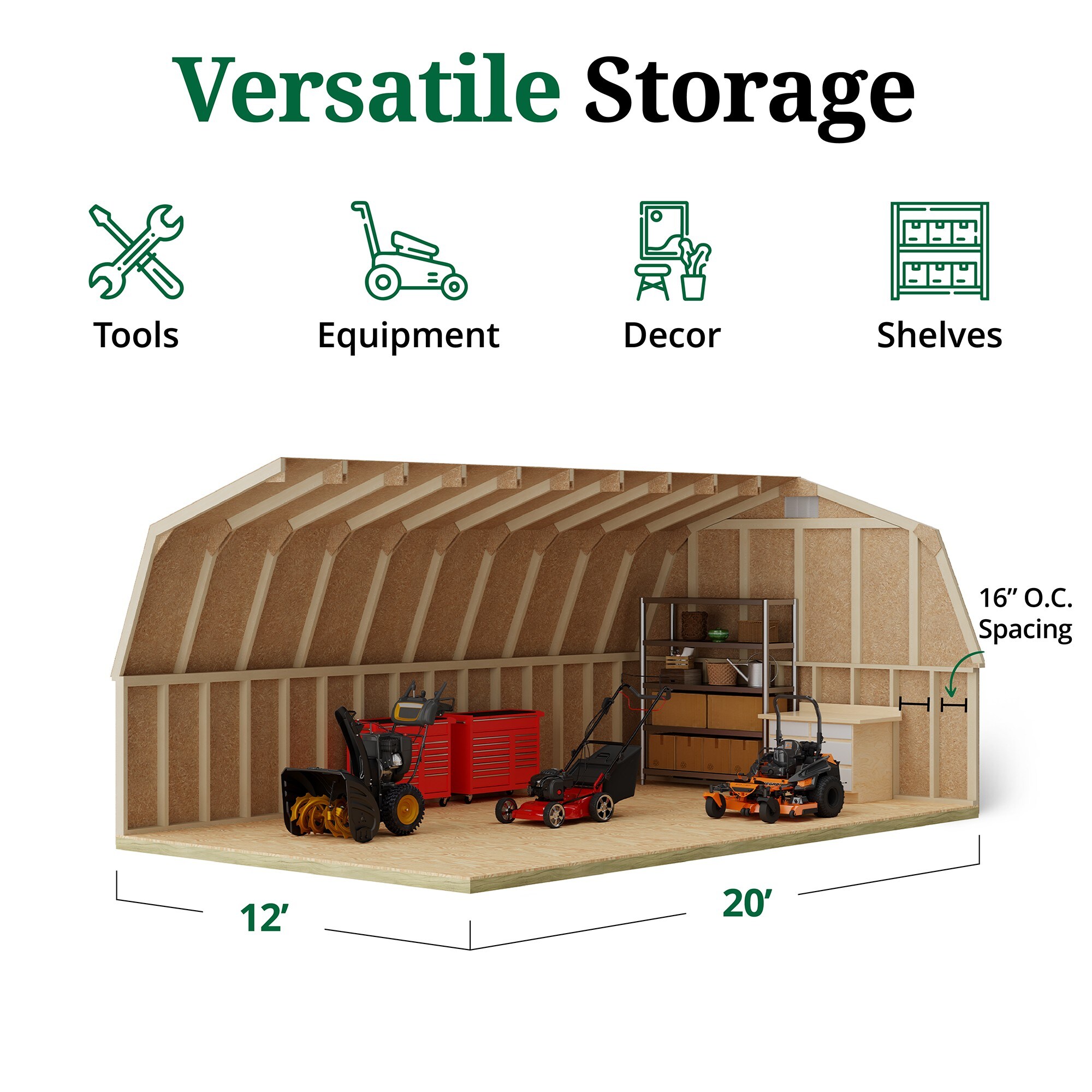 Little Cottage Co 12X20 CGB-4-PC Wood-Storage-Buildings - View #5