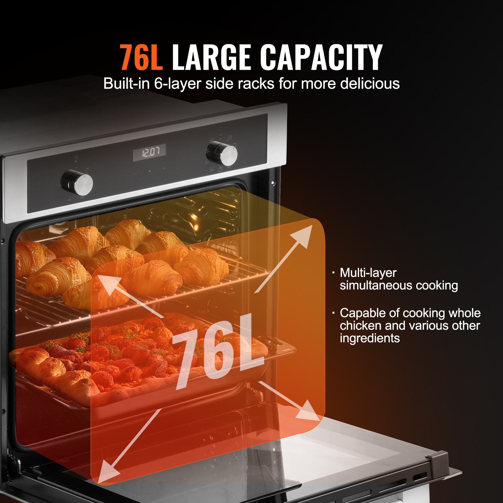 VEVOR QRSDKXJXSXK2PWEH1V7 Swall-Elec-Oven - View #4