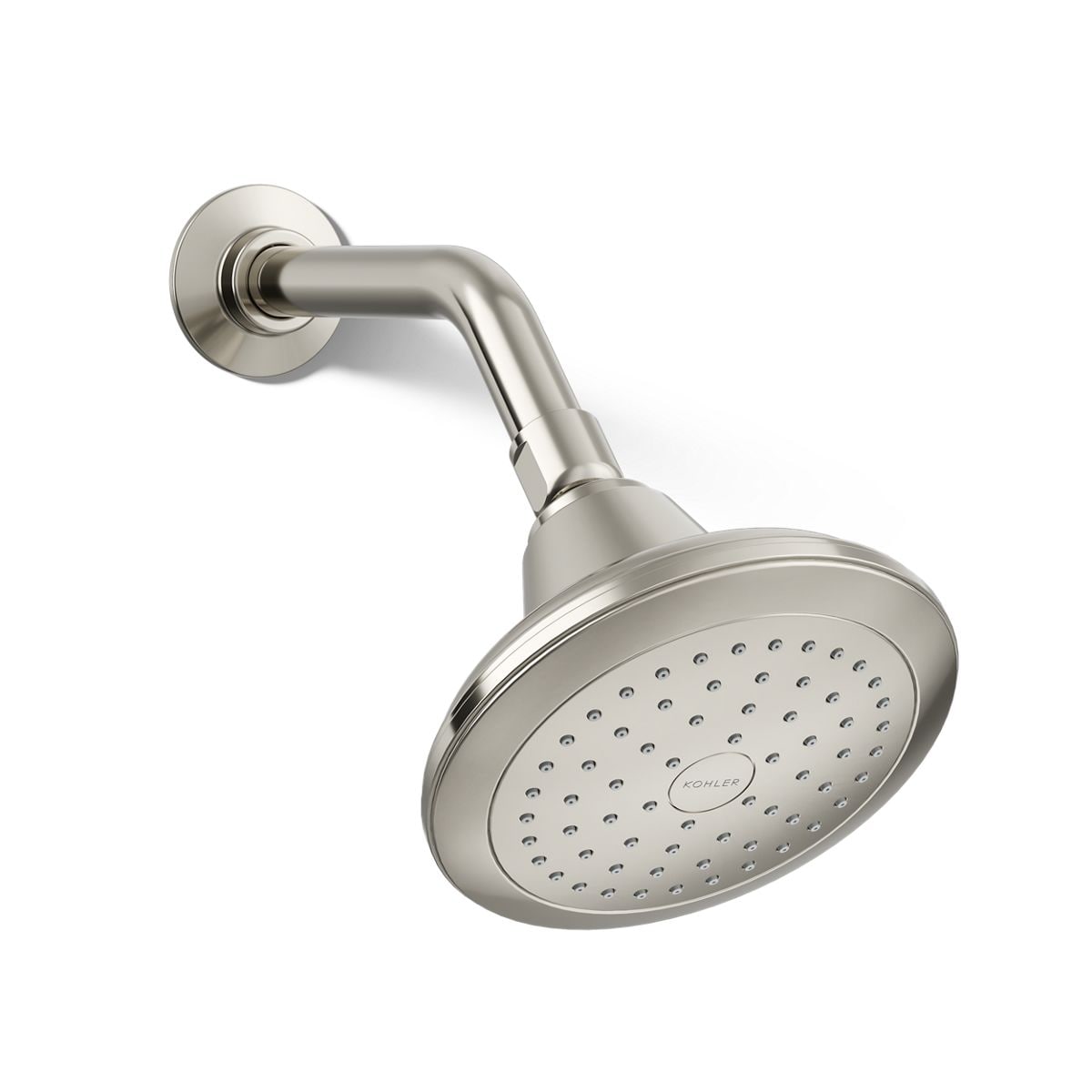 KOHLER 13137-AK-SN Pinstripe 1.0 -Spray Vibrant polished nickel 5.5625-in Round Fixed Shower Head 2.5 GPM