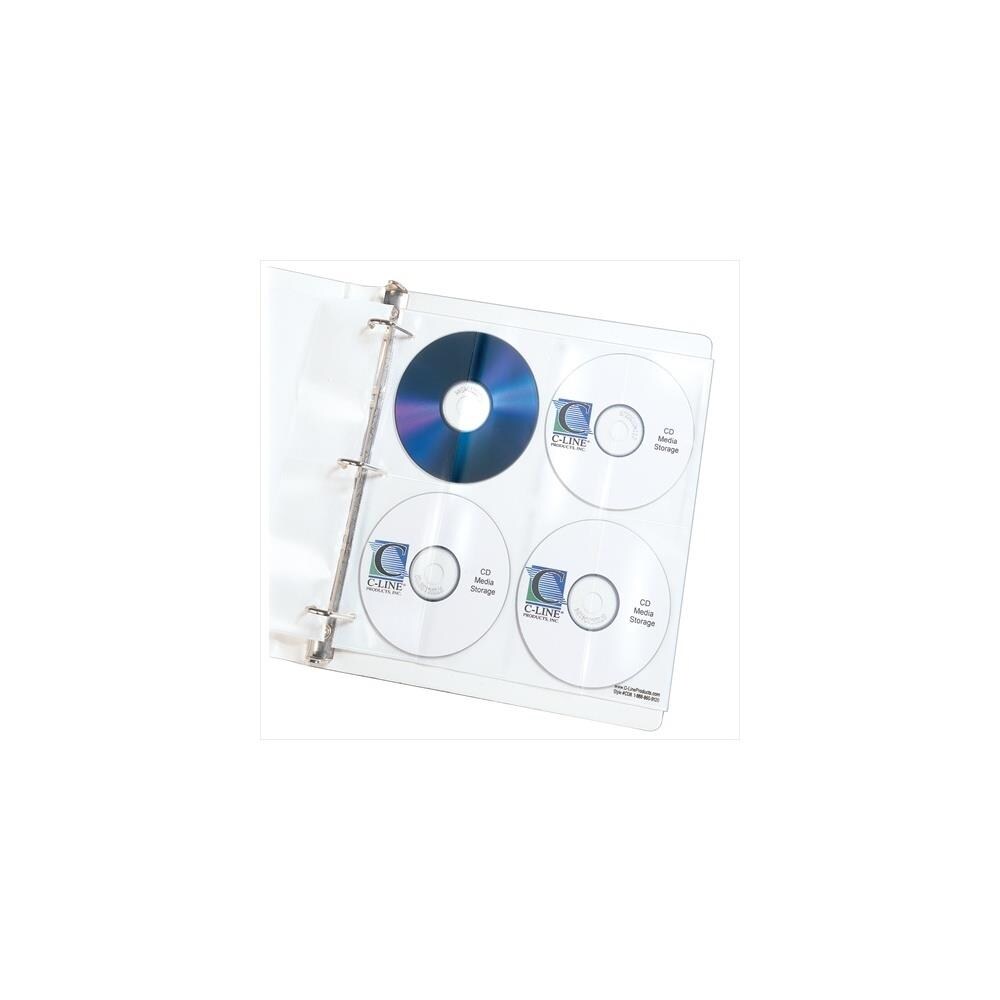  CLNP224 C-Line Products 61948BNDL5PK Deluxe CD Ring Binder Storage Pages Standard Stores 8 CDs 5-PK- Set of 5 PK