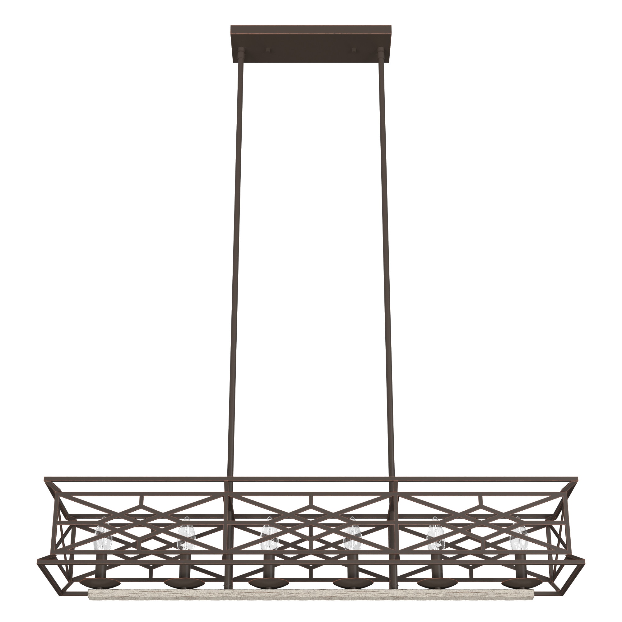 Langwood Onyx Bengal 6-Light Vintage Linear Chandelier