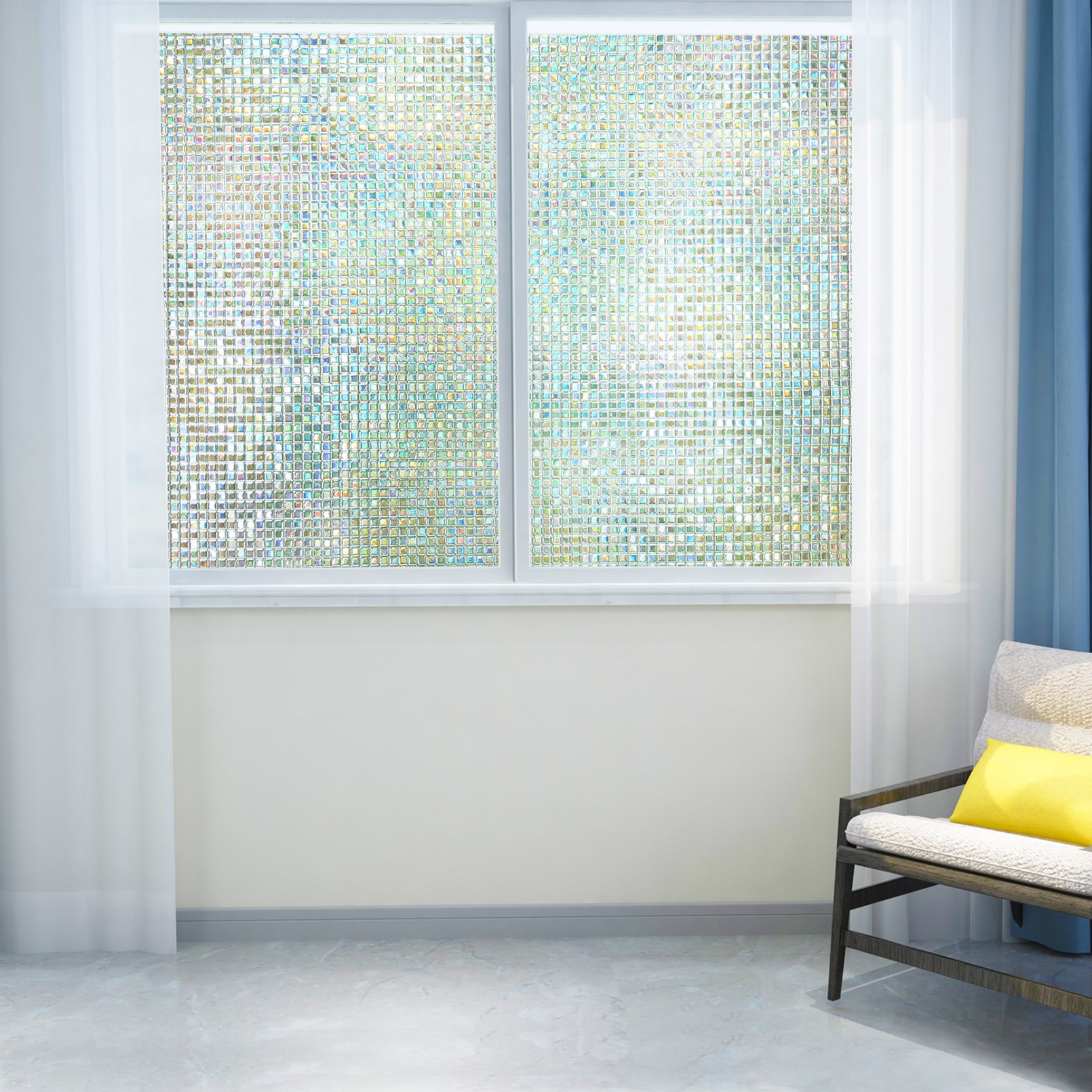 Cotton Colors 35 1 4 In X 78 In Clear Decorative Window Film In The   65070390 