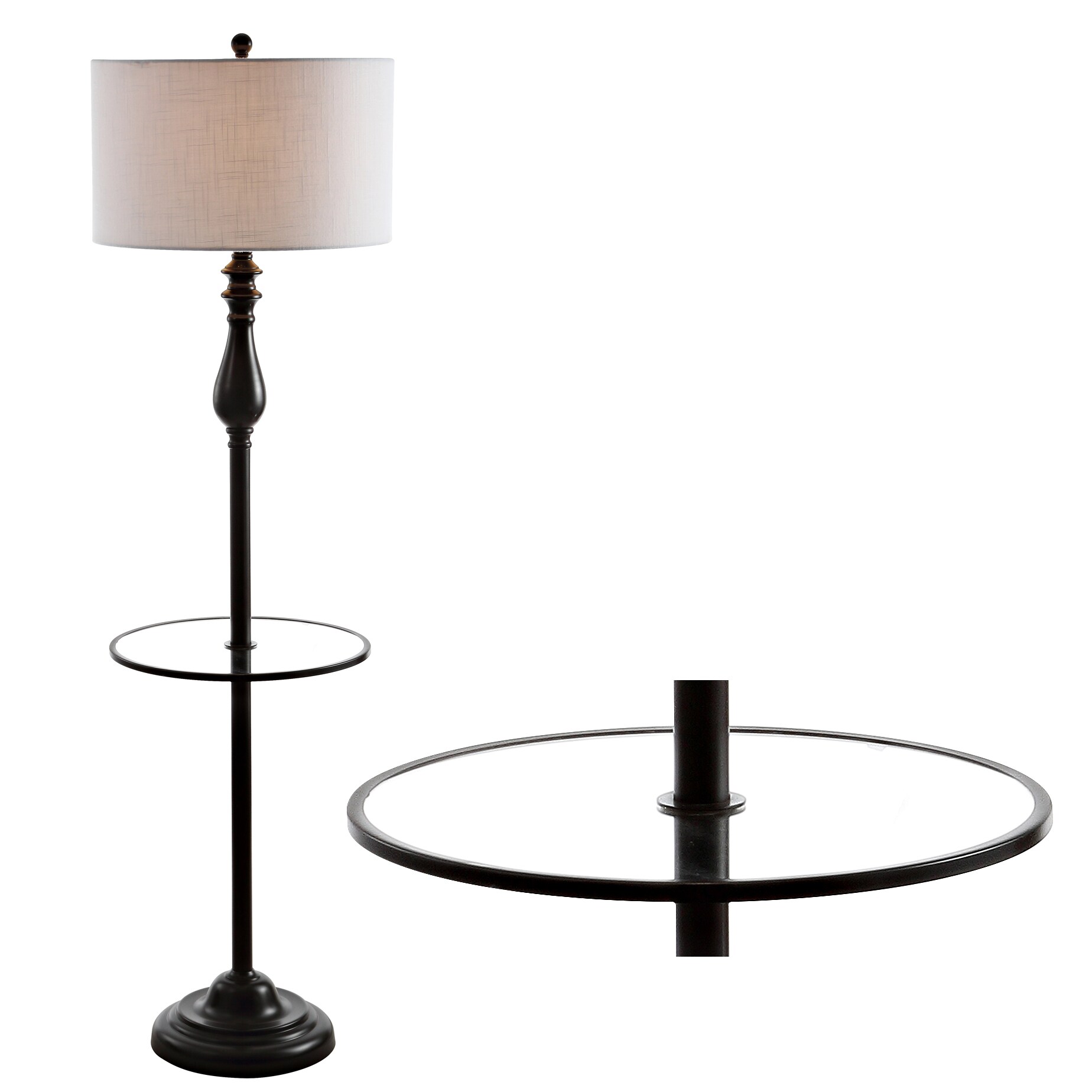JONATHAN  Y Laine Transitional 60-in Oil Rubbed Bronze Shelf Floor Lamp