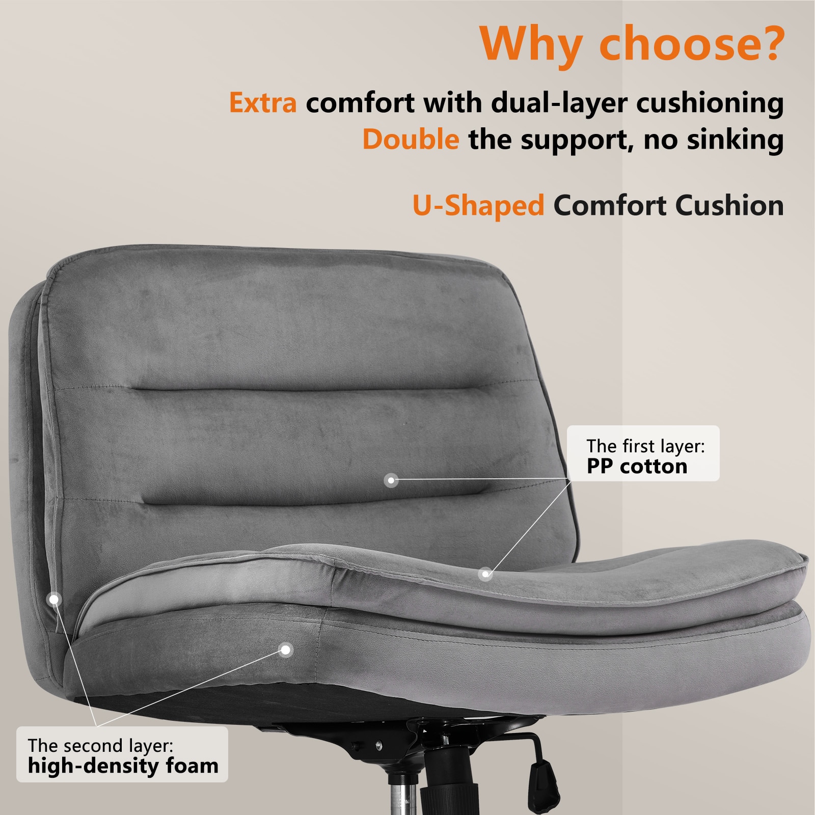 GTPLAYER LOWE'S-CH310-GRAY-VE Office-Chairs - View #3