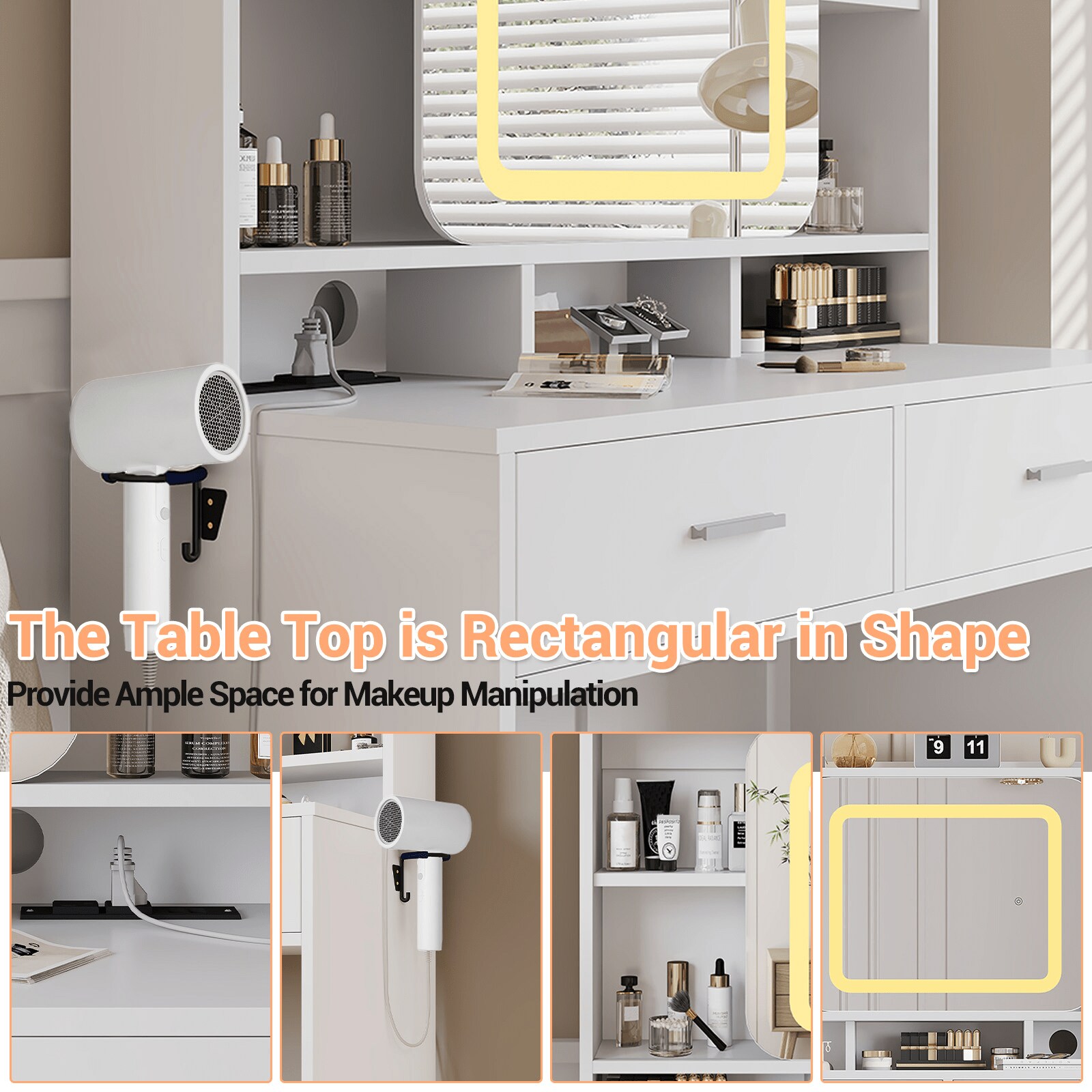Qeetex SUN-PHO-339K84HD Bedroom-Vanities - View #7