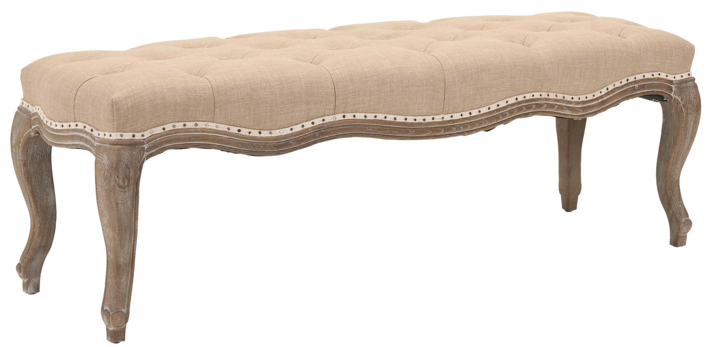 Safavieh MCR4577A Ramsey Modern Wheat Accent Bench 52.4-in x 17.7-in x 17.5-in