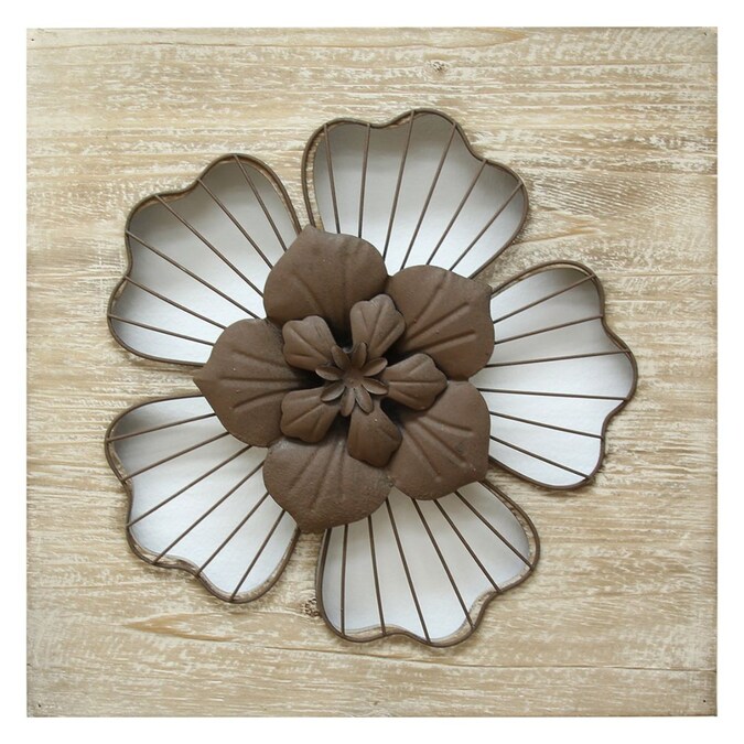 HomeRoots Victoria 14-in H x 14-in W Floral Wood Wall Sculpture in the Wall  Accents department at Lowes.com