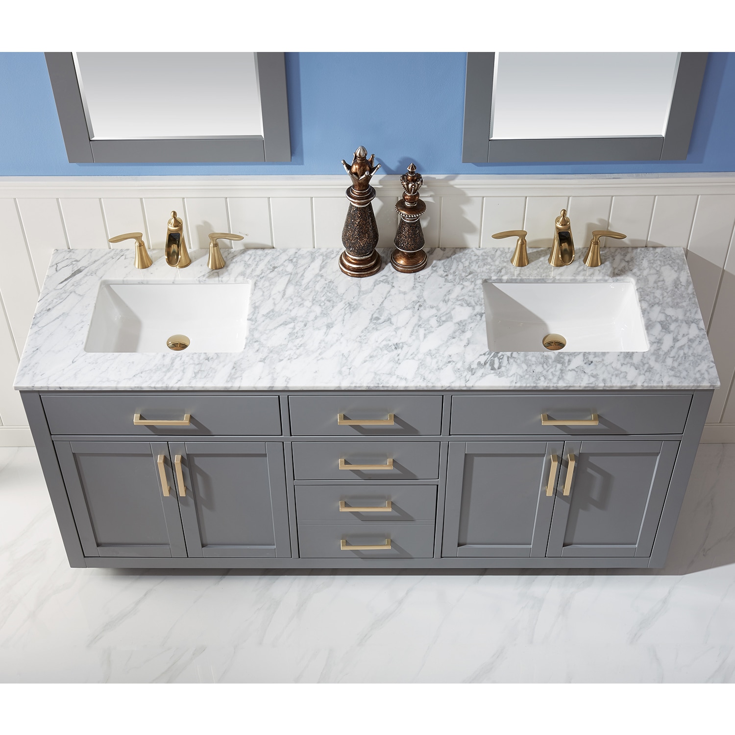 Altair Ivy 72-in Gray Undermount Double Sink Bathroom Vanity with ...