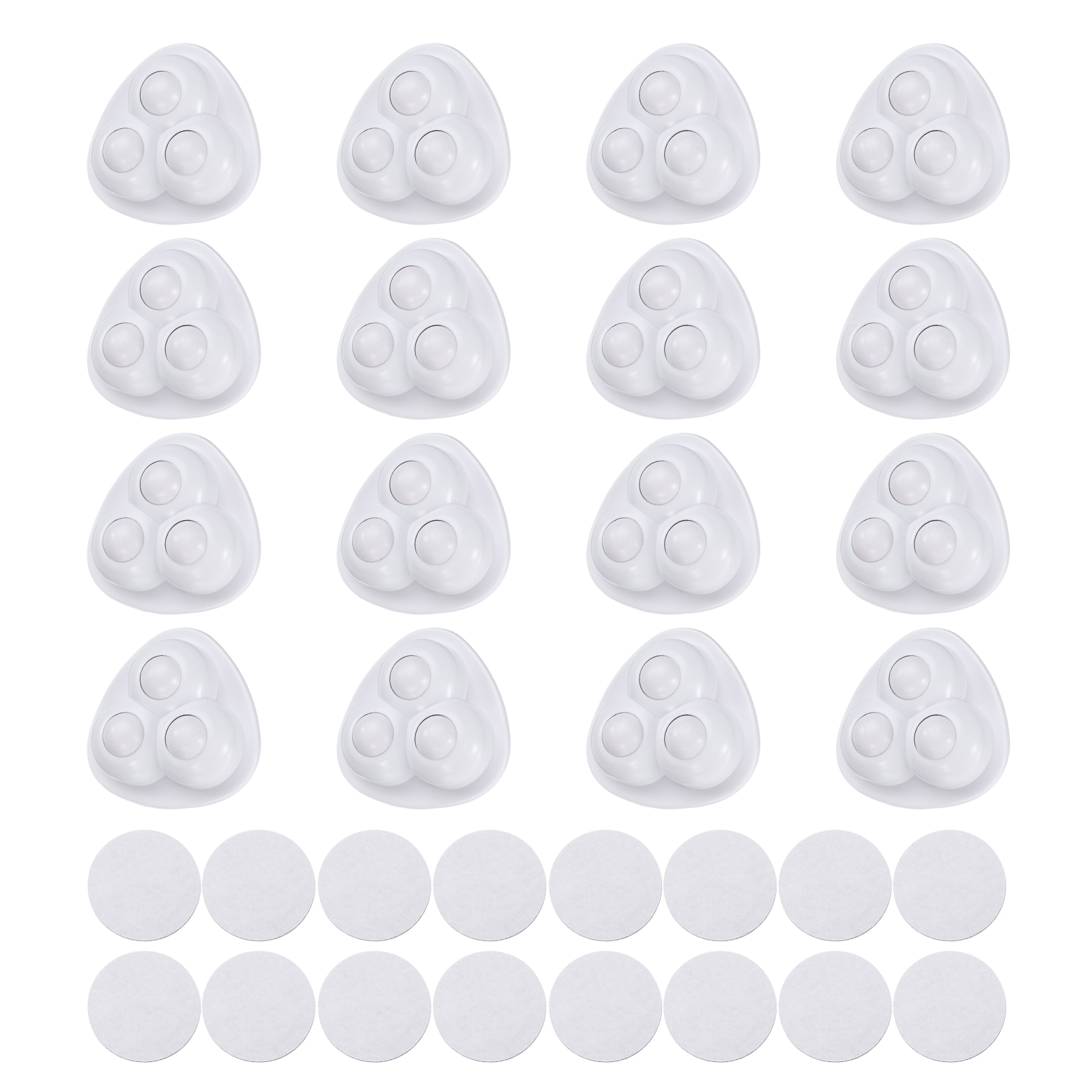 Unique Bargains 16pcs Self Adhesive Caster Wheels 360 Degree Rotation Mini Caster Swivel Rollers Universal Sticky Swivel Wheels for Furniture Storage Bins Trash Can (White 3 Nylon Rolling Ball)