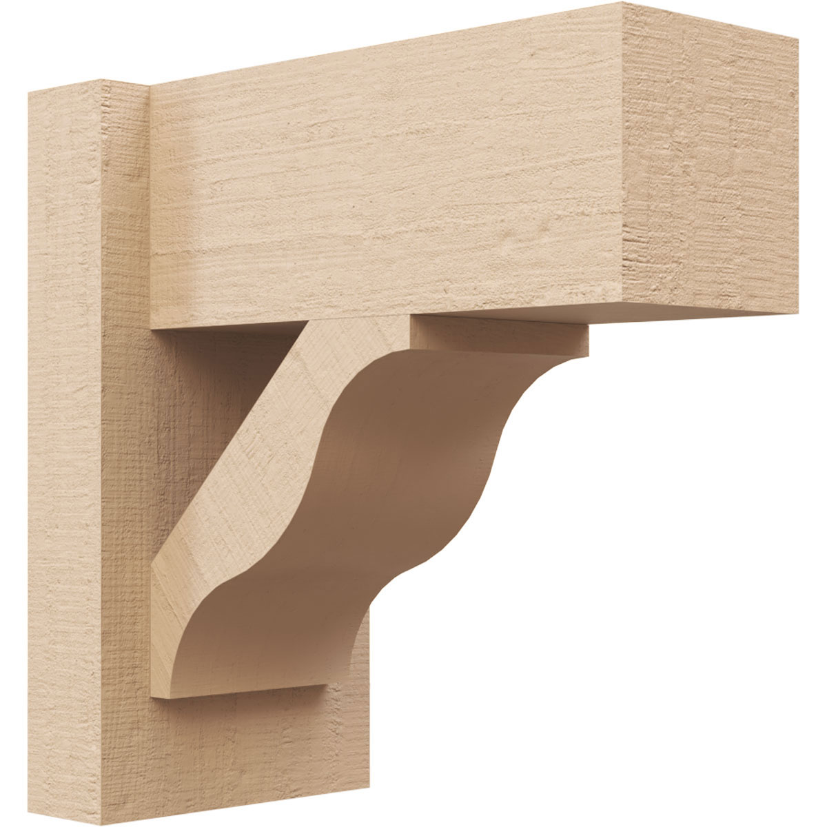 Ekena Millwork 2130445 Timberthane Rough Cedar Faux Wood Funston Block Outlooker 6-in W x 12-in D x 12-in H Primed Tan