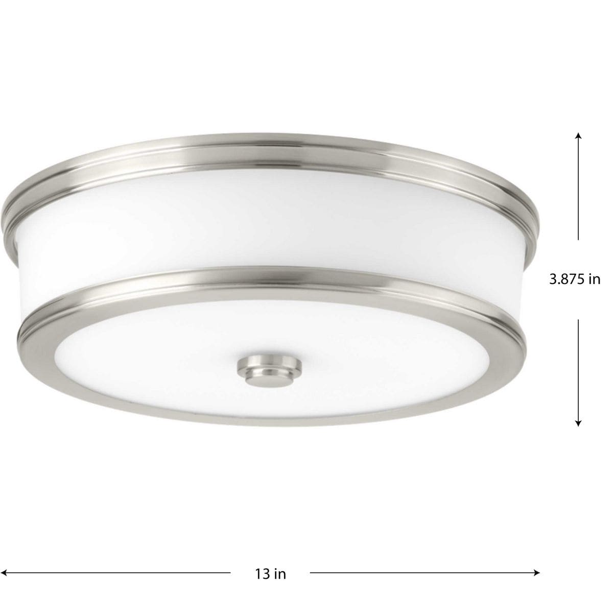 Brushed Nickel 13" LED Flush Mount with Etched White Glass