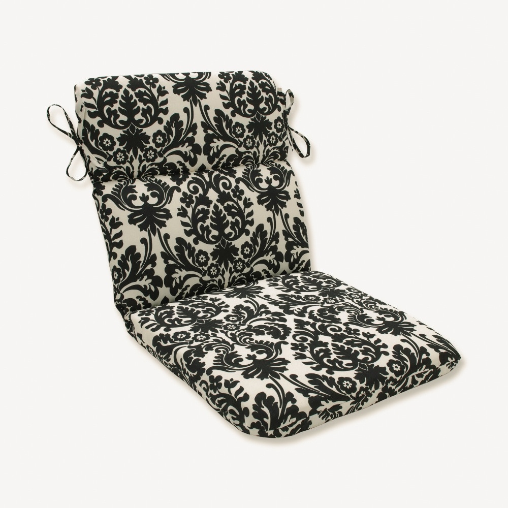 Pillow Perfect 353548 Essence Onyx 40.5-in x 21-in Black Patio chair cushion