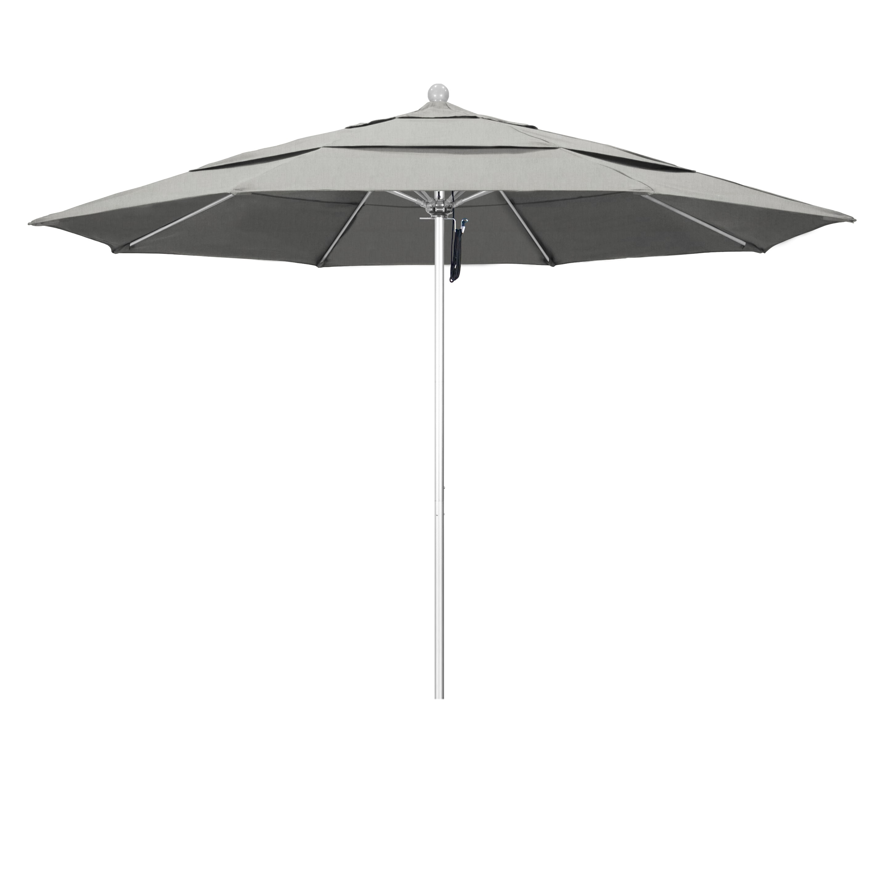 California Umbrella ALTO118002-5402-DWV 11-ft Aluminum Gray No-tilt Market Patio Umbrella