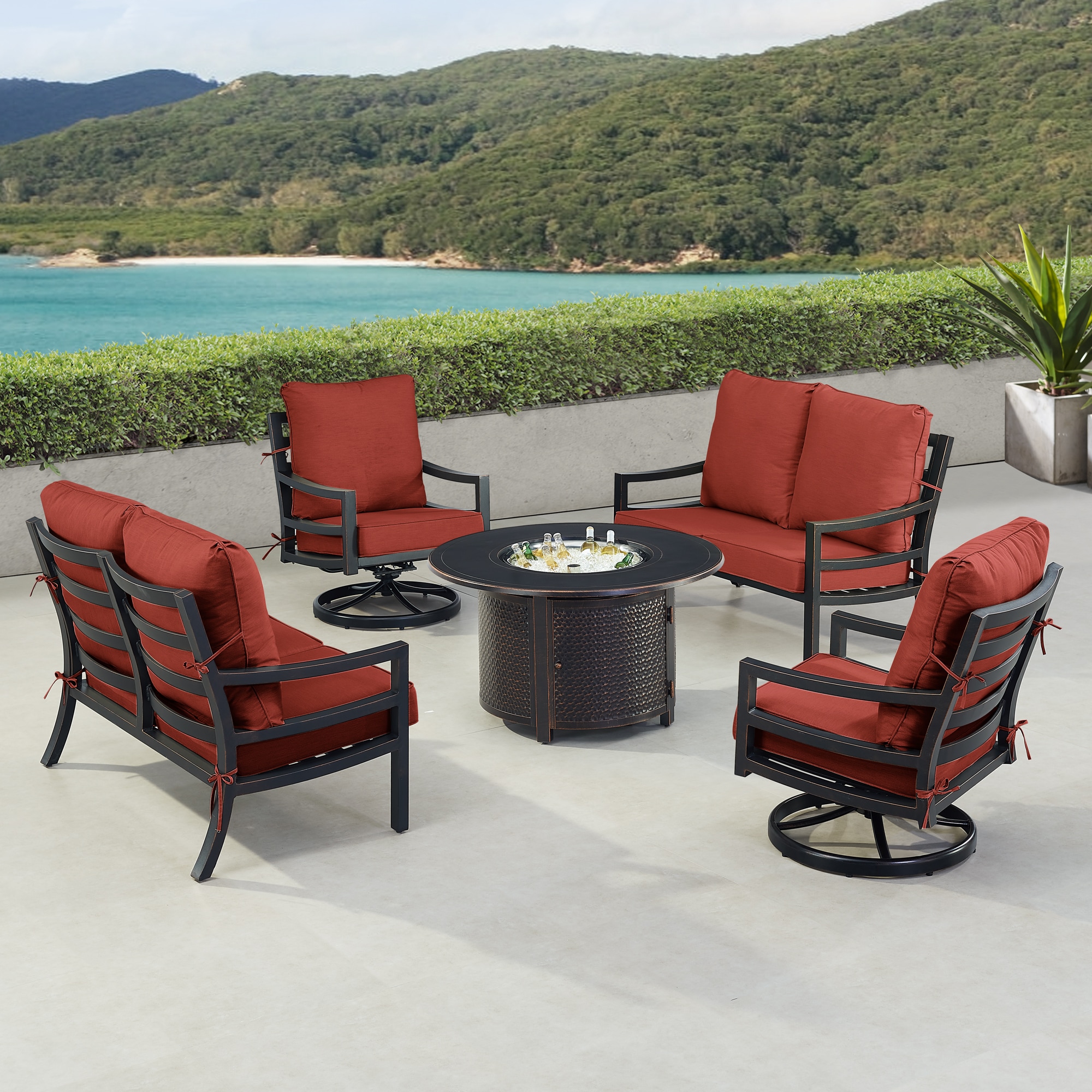 Oakland Living HUDSON2LS2CHMATERARD Patio-Conversation-Sets - View #3