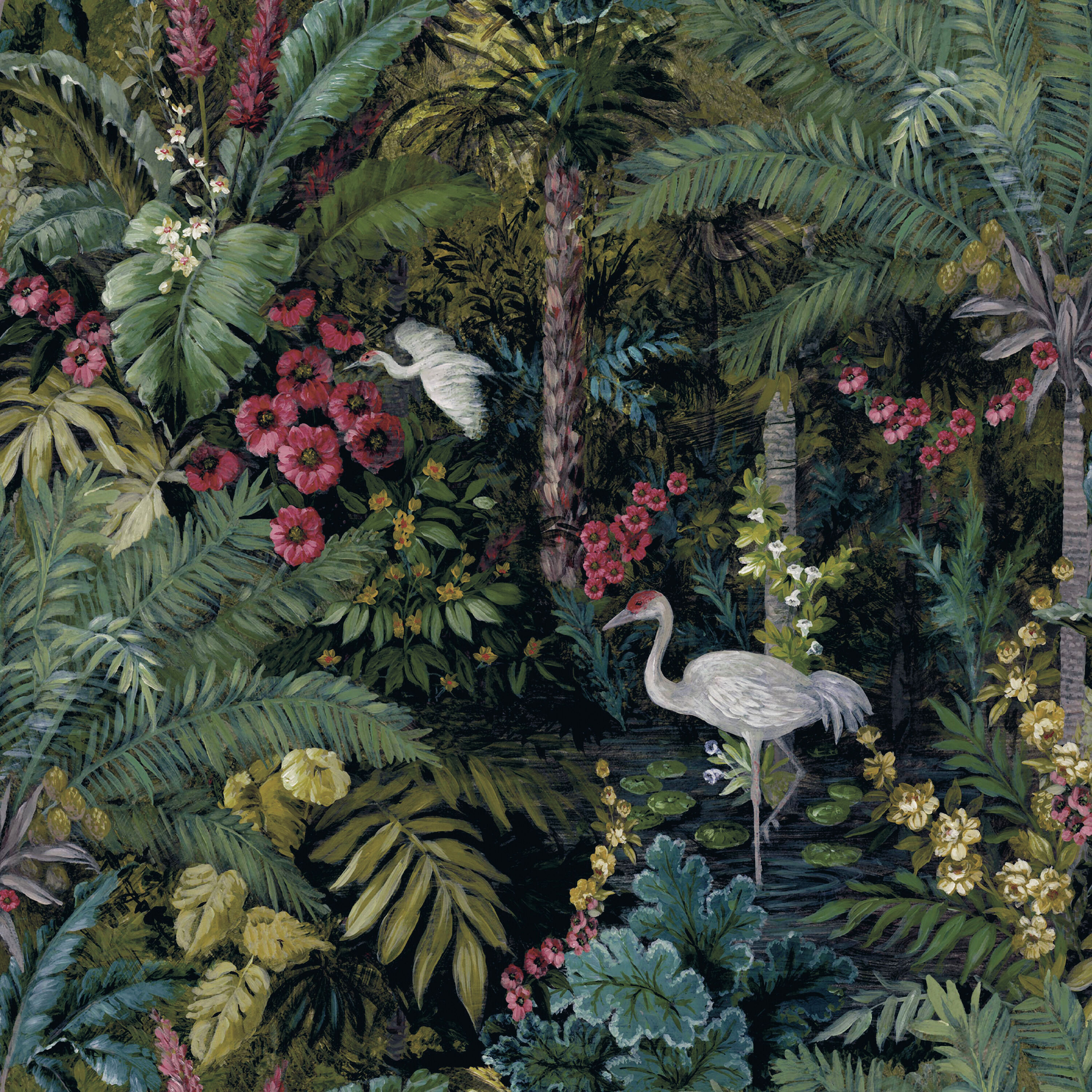HOLDEN 91441 56-Sq. Feet Black Non-woven Floral Unpasted Wallpaper