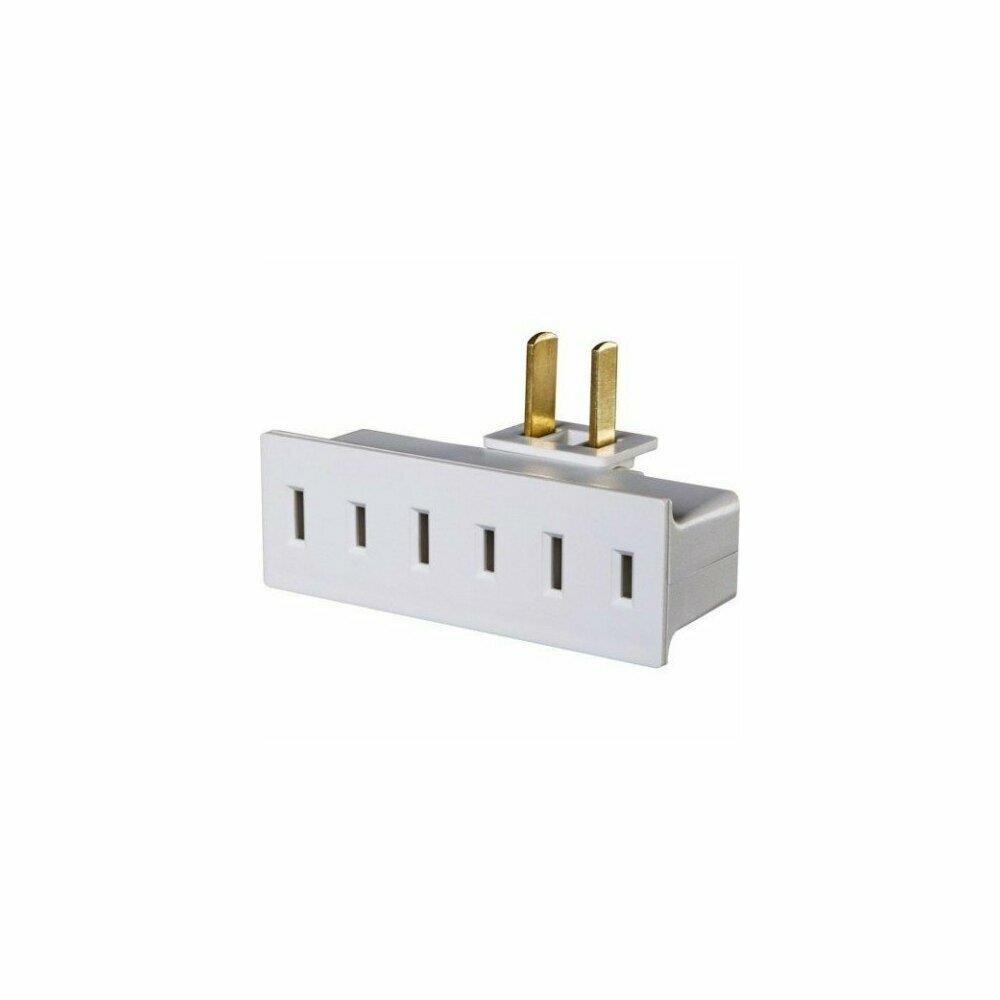 MaxPower ZX9ISTR26774 Pivoting Wall Tap Swivel Plug Turns 1Outlet Into 3