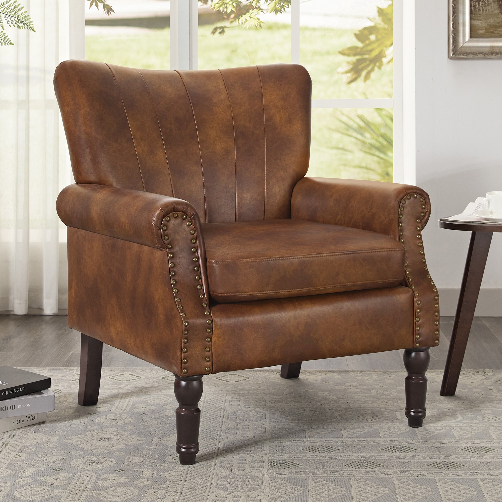 LUE BONA YX-006-03LS Modern Brown/Faux leather Faux leather Accent Chair