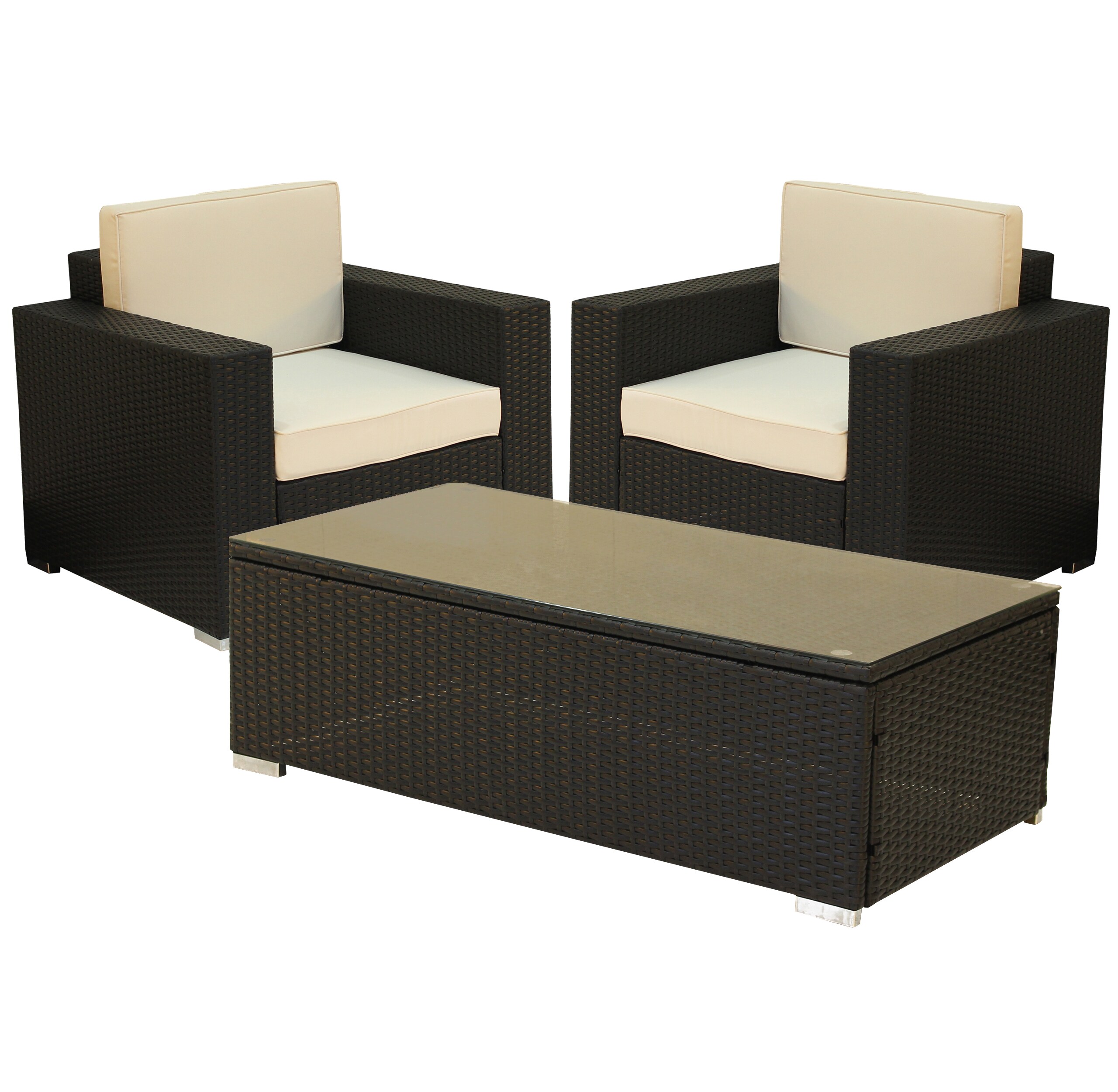 Kappa 4 piece rattan sofa set with cushions sale