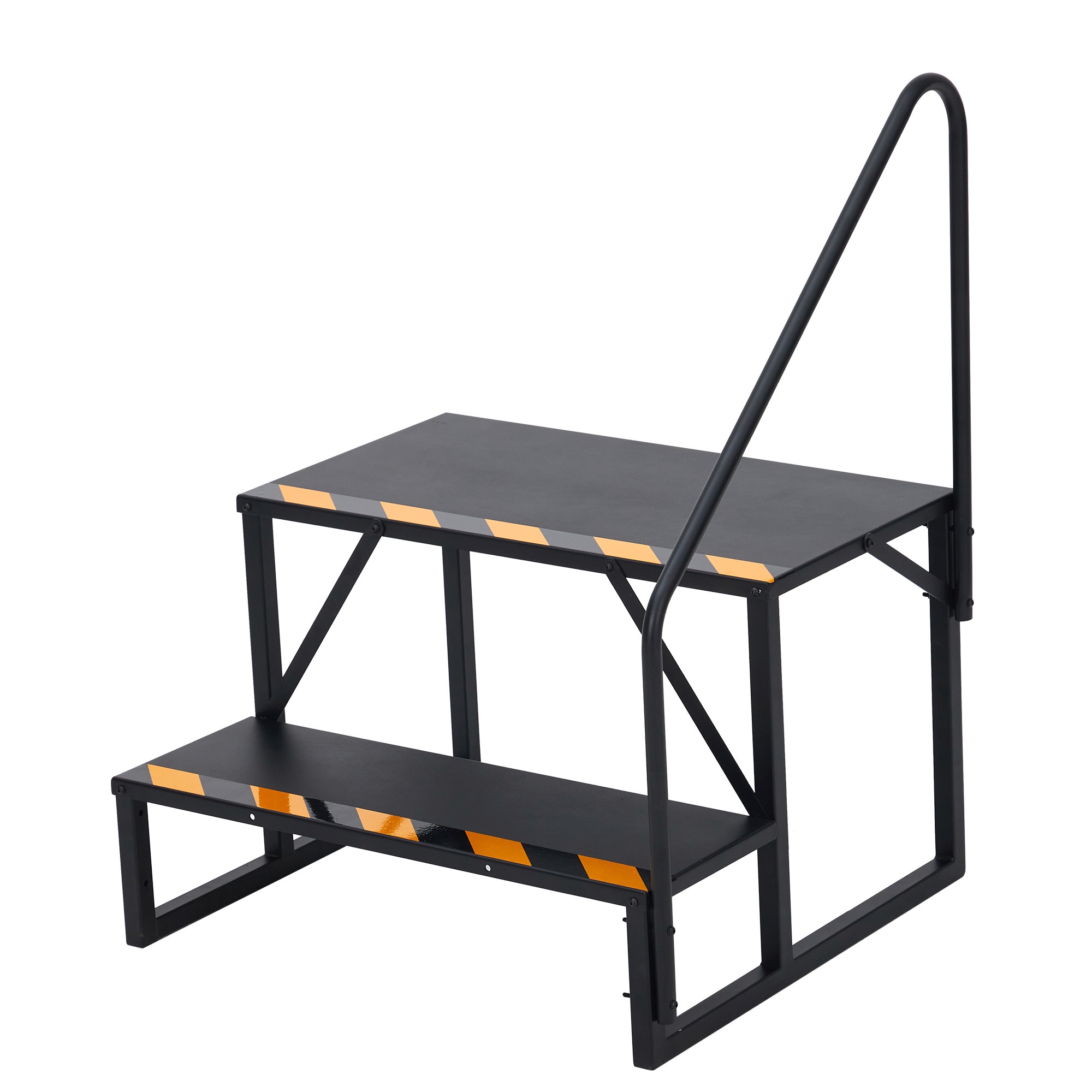Garvee 2 RV Steps with Handrail Portable Stairs Steps Steel Travel Trailers Ladder Hot Tub Steps Powder Coated for Travel TrailerCamper PorchOutdoor Stairs with Non Skid Tapes #GGL-828753150847