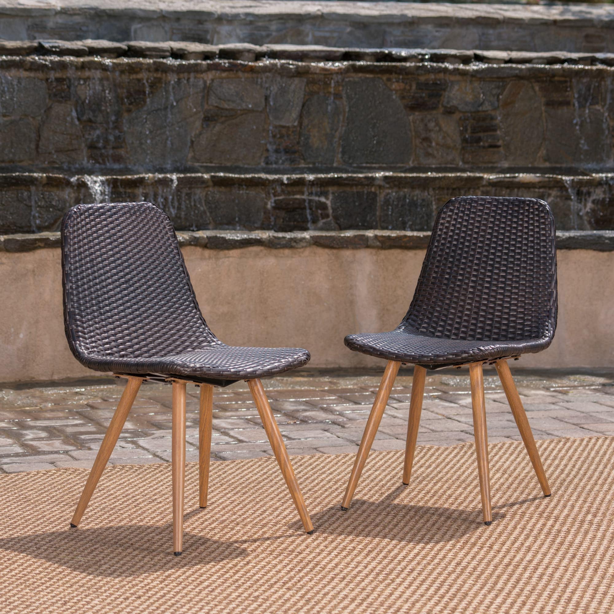 Runesay XIPCS55 2 -Piece Rattan Patio Conversation Set with Gray