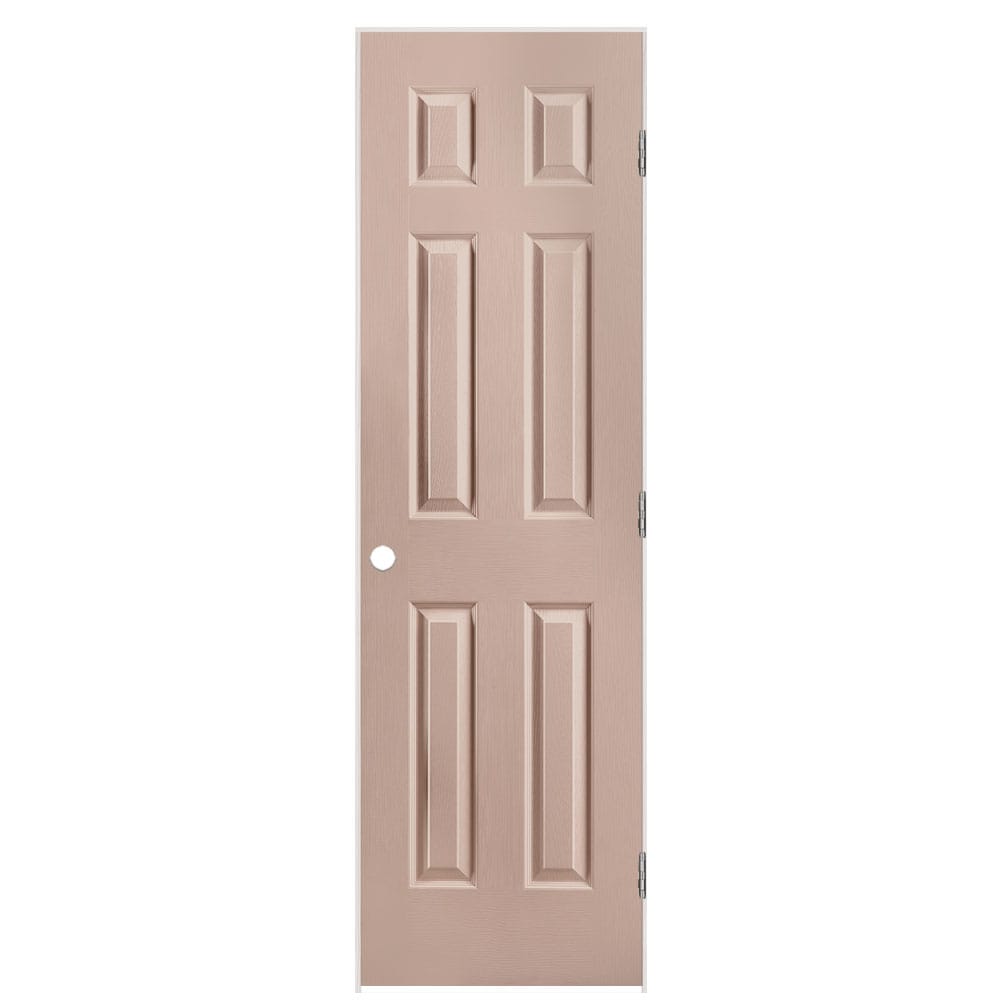 Masonite 1316937 24-in x 80-in Sandpiper Solid core 6-panel Right hand Textured Prefinished Molded composite Flat Jamb Single Prehung Interior Door