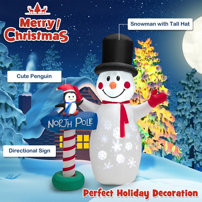 WELLFOR 6-ft Lighted Snowman Christmas Inflatable in the Christmas ...
