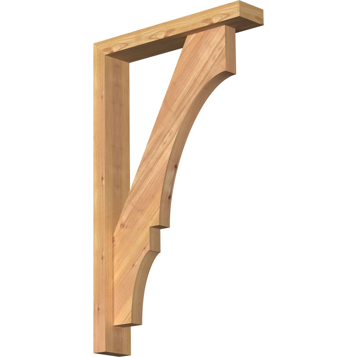 Ekena Millwork 1461915 Balboa Block Smooth Bracket with Offset Brace Western Red Cedar Wood Standard Bracket